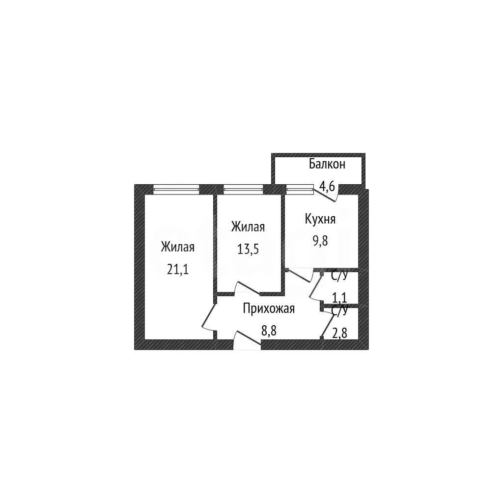 2-к квартира, 55.6м² (Кореновская улица, 73) - миниатюра 12