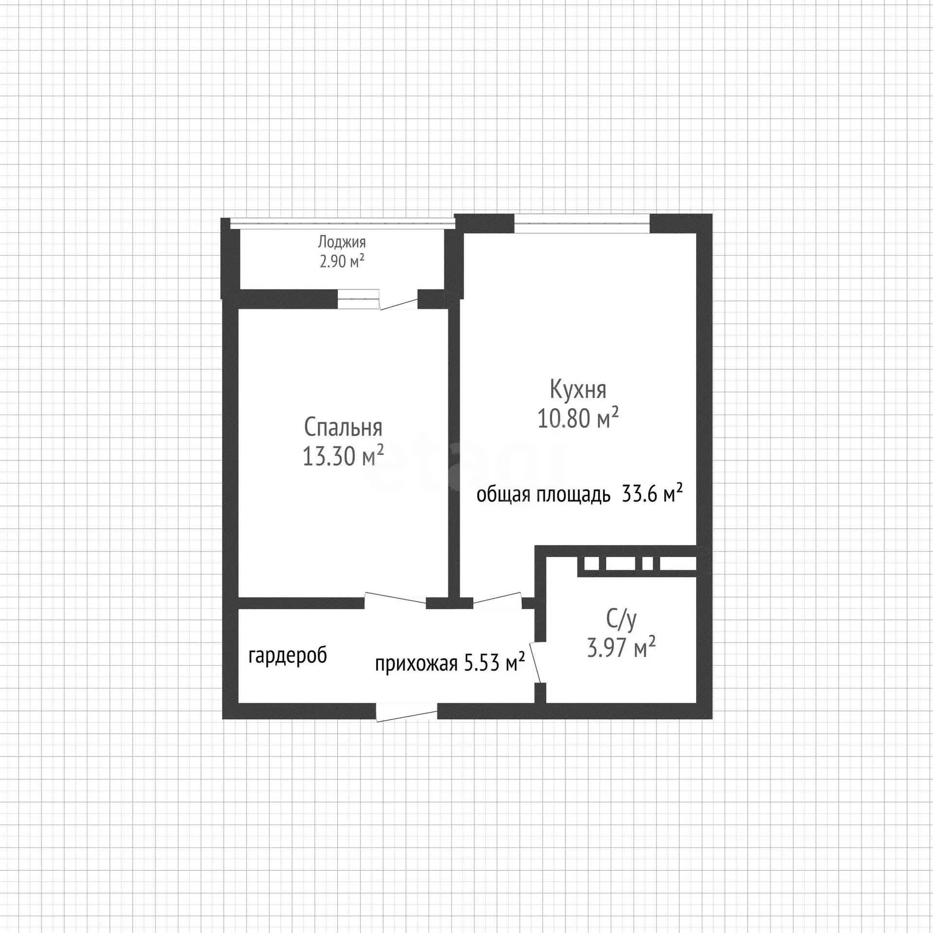 1-к квартира, 33.6м² (Скандинавская улица, 1к7) - миниатюра 32