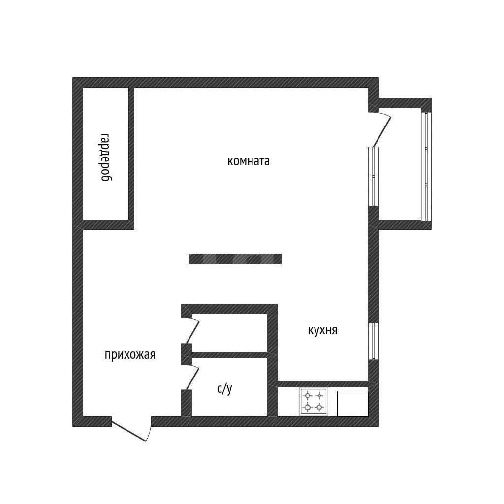 1-к квартира, 31.8м² (улица Коммунаров, 229) - миниатюра 7