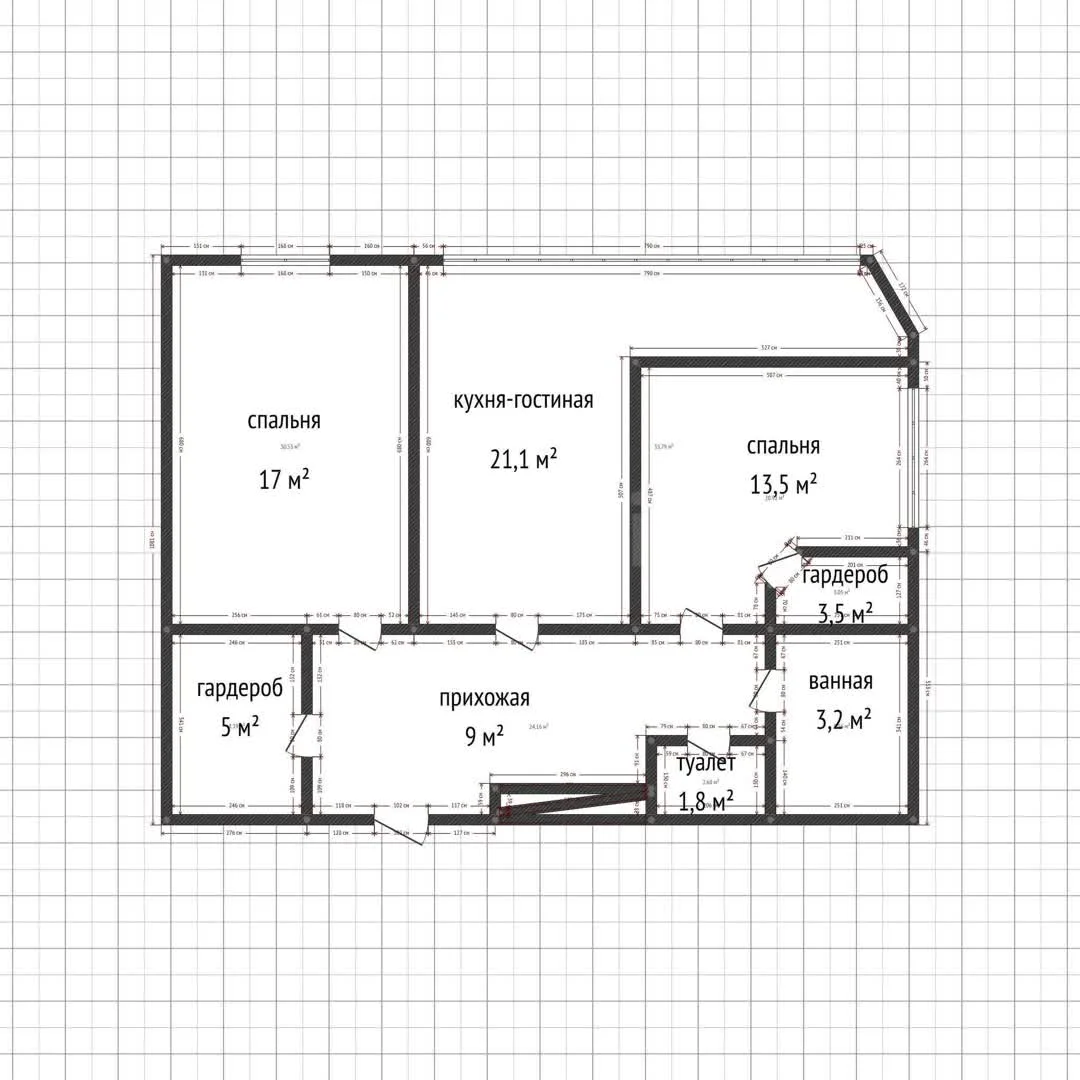 2-к квартира, 64.2м² (Зиповская улица, 36) - миниатюра 41