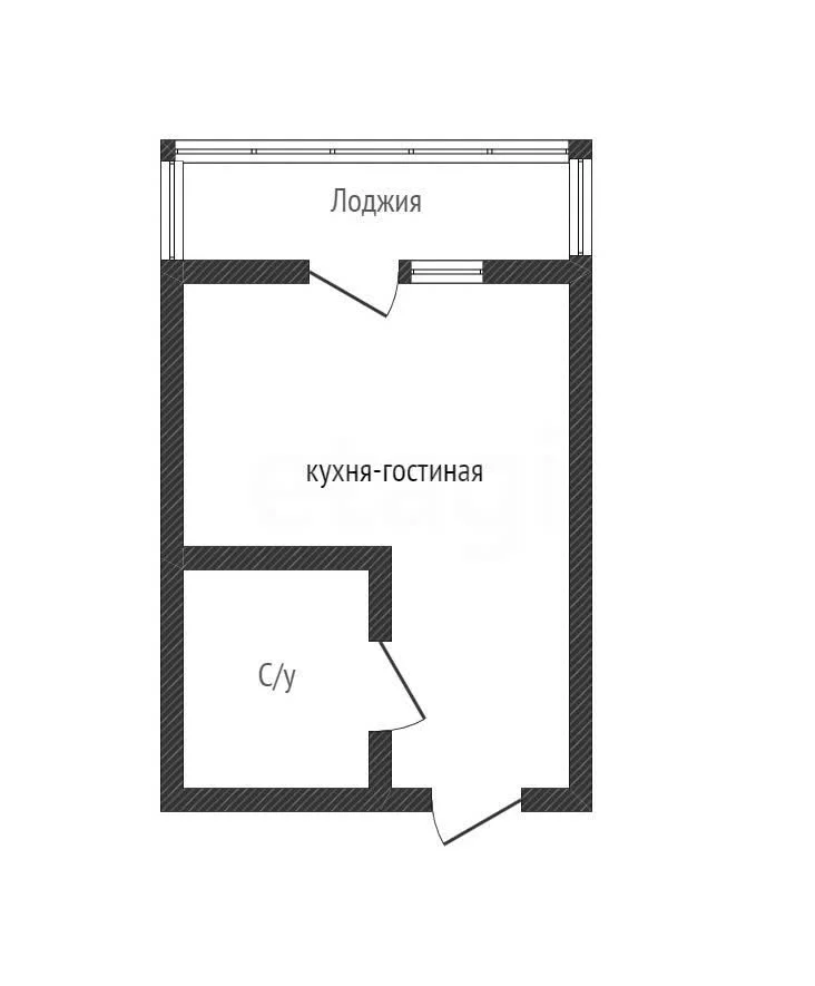 Студия, 25.3м² (Бжедугская улица, 23) - миниатюра 6