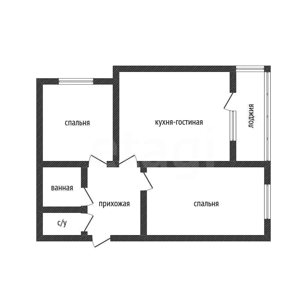 2-к квартира, 63.7м² (улица Григория Булгакова, 8) - миниатюра 8