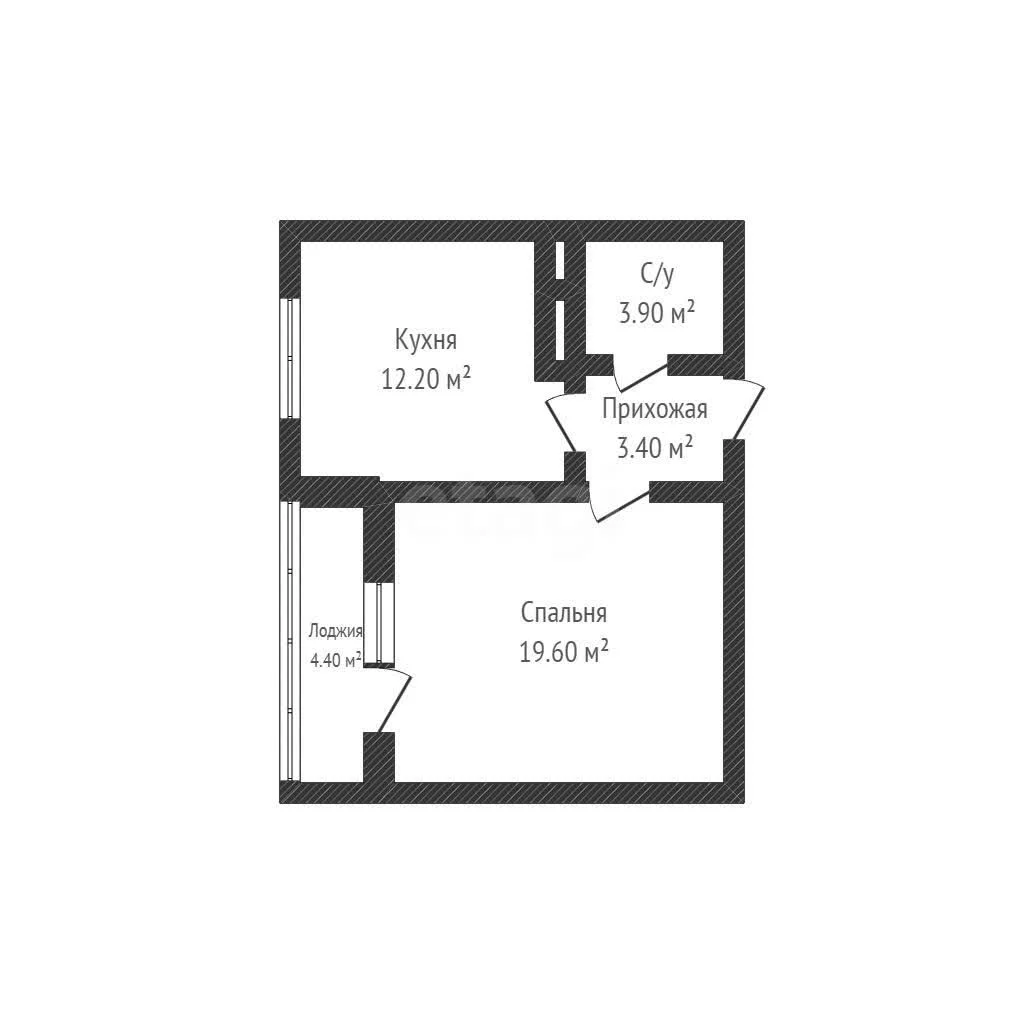 1-к квартира, 39.1м² (Солнечная улица, 57к1) - миниатюра 18