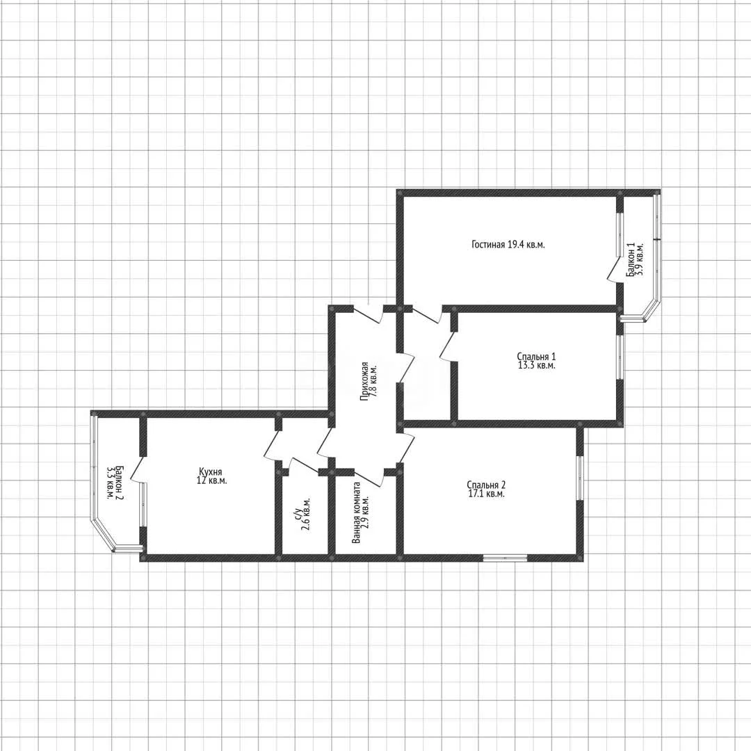 3-к квартира, 81.2м² (Кружевная улица, 10) - миниатюра 8
