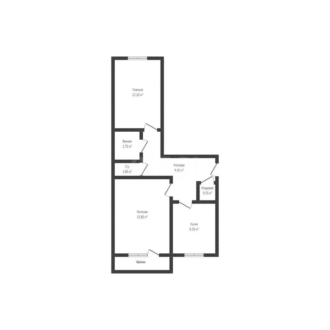 2-к квартира, 51.1м² (Тепличная улица, 54) - миниатюра 14