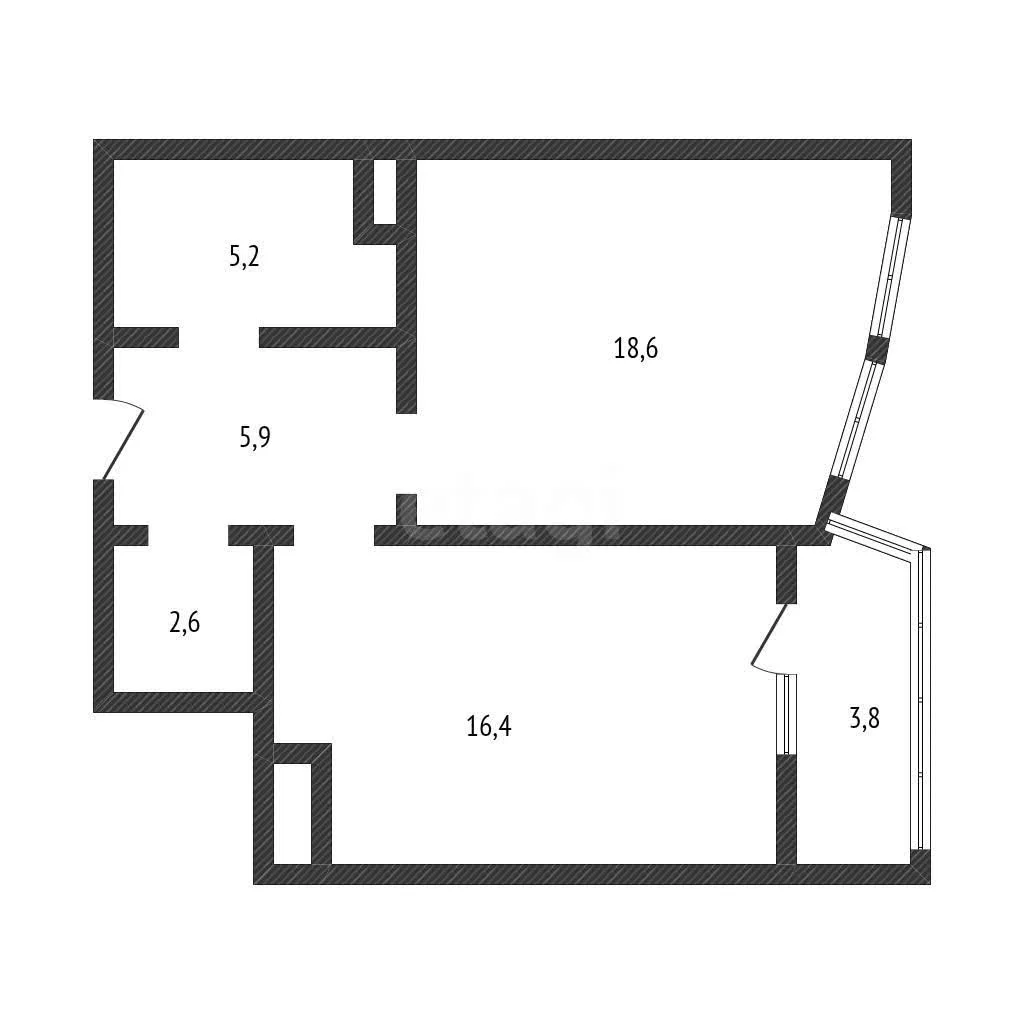 1-к квартира, 49.8м² (Уральская улица, 100/5) - миниатюра 13