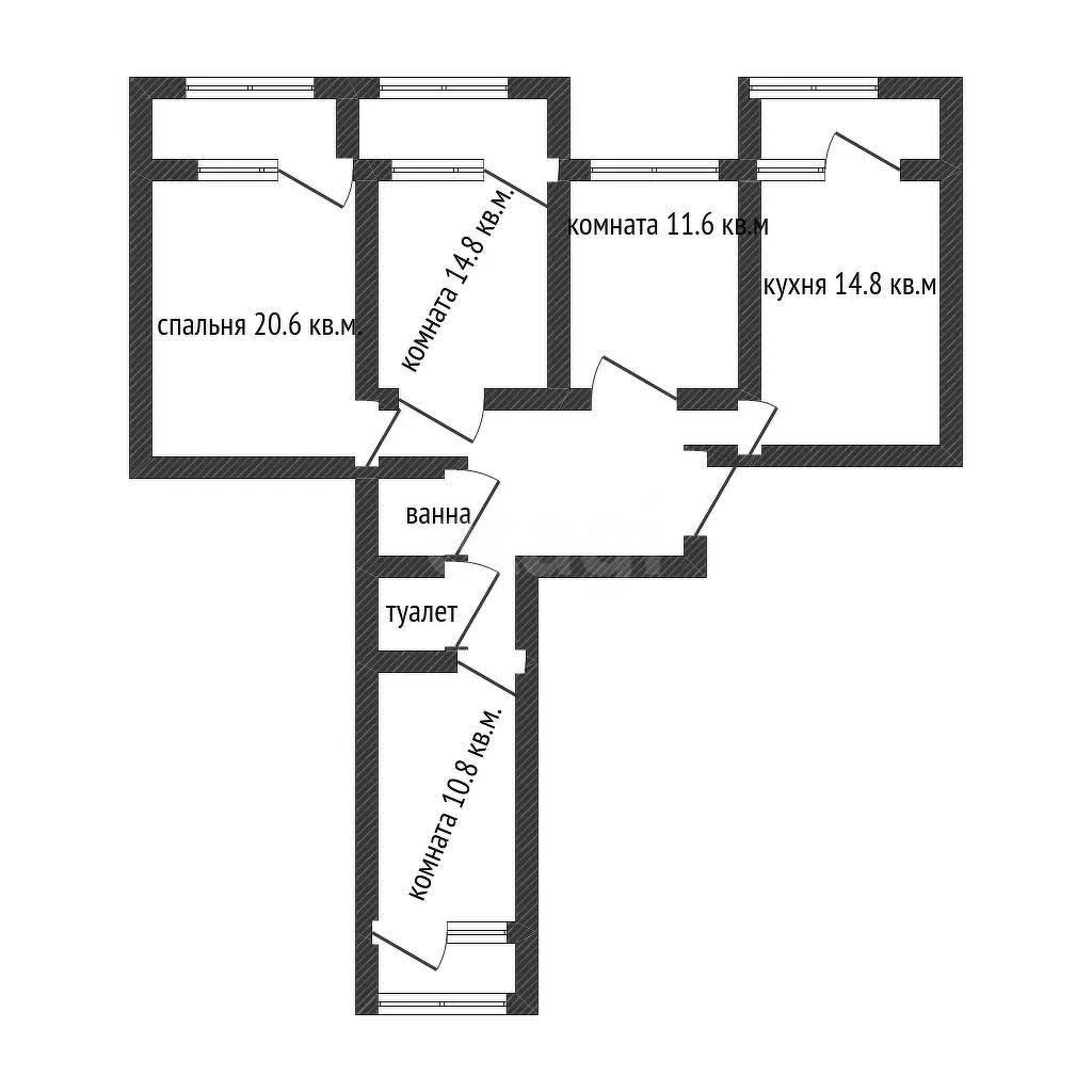 4-к+ квартира, 89.2м² (улица Иркутско-Пинской Дивизии, 3/3) - миниатюра 11