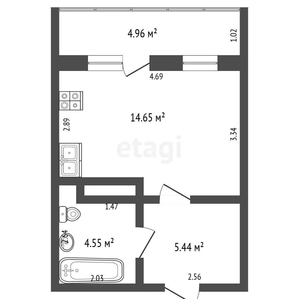 Студия, 24.1м² (Колхозная улица, 5/2к4) - миниатюра 10