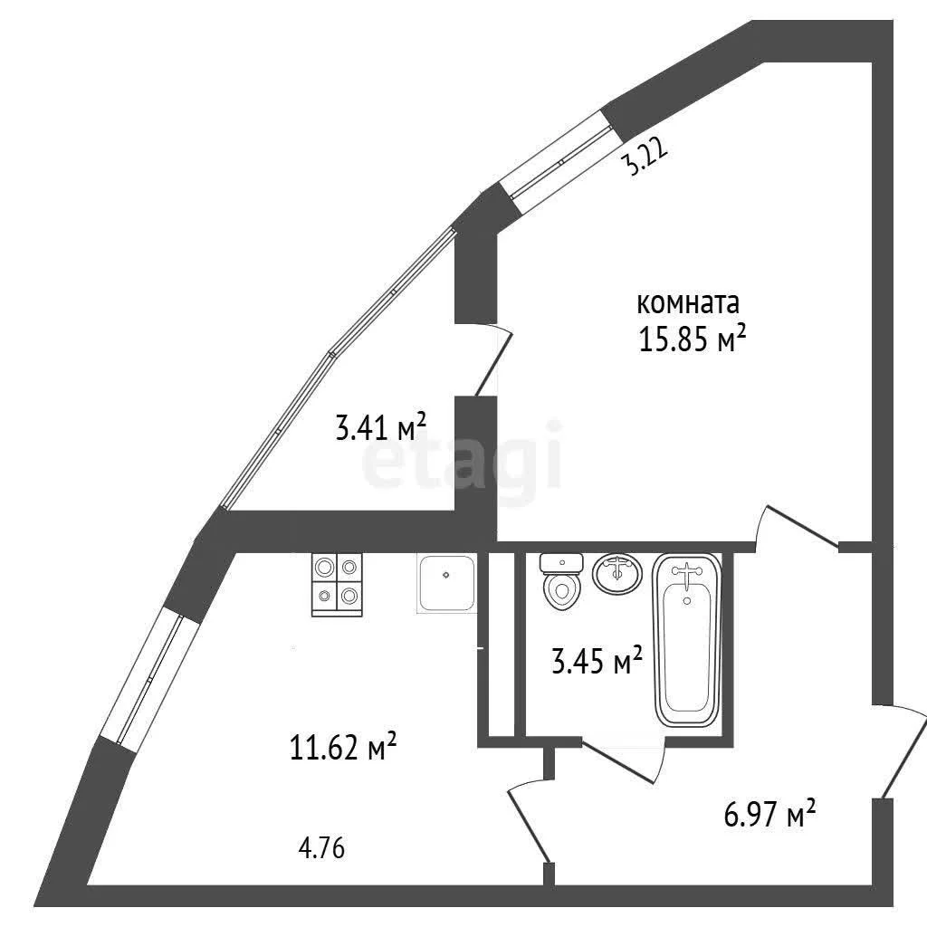 1-к квартира, 37.8м² (Воронежская улица, 47б) - миниатюра 8