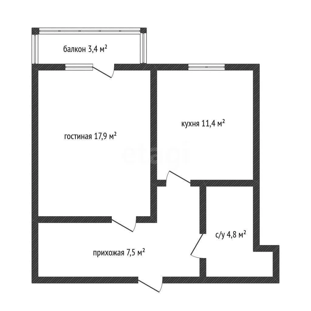 1-к квартира, 41.6м² (улица Автолюбителей, 1/3к1) - миниатюра 15