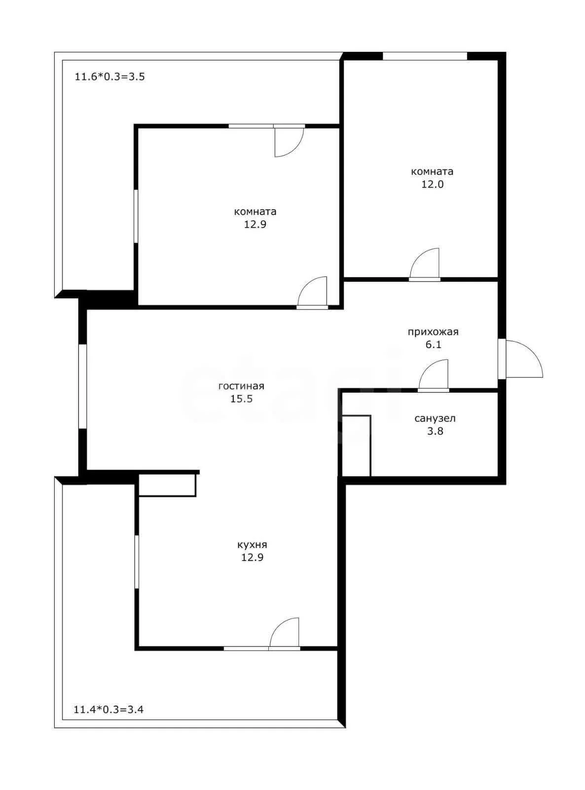 3-к квартира, 86м² (улица Западный Обход, 45к4) - миниатюра 19