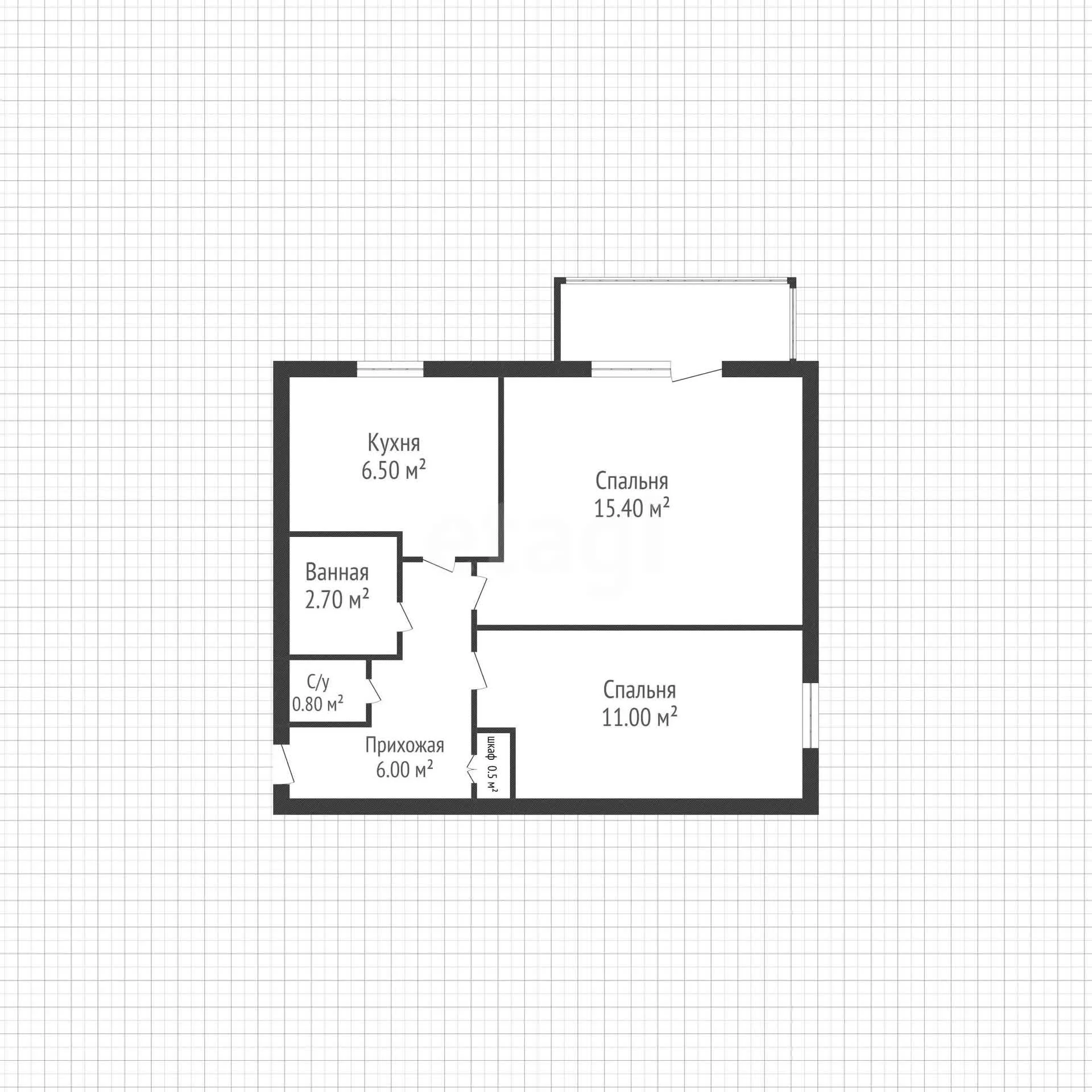 2-к квартира, 42.9м² (Дачная улица, 6) - миниатюра 19