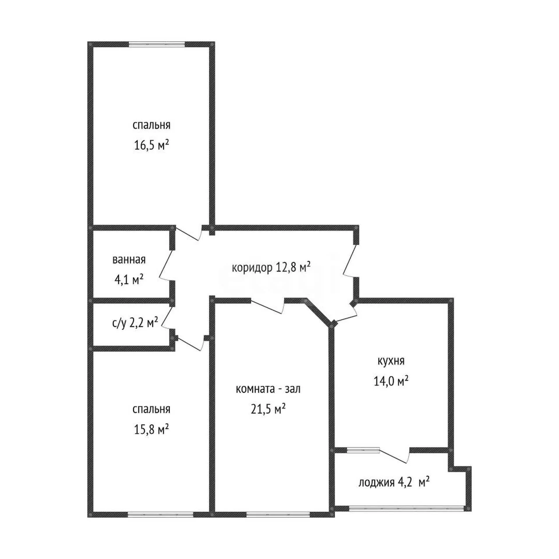 3-к квартира, 86.9м² (Кубанская улица, 52) - миниатюра 35