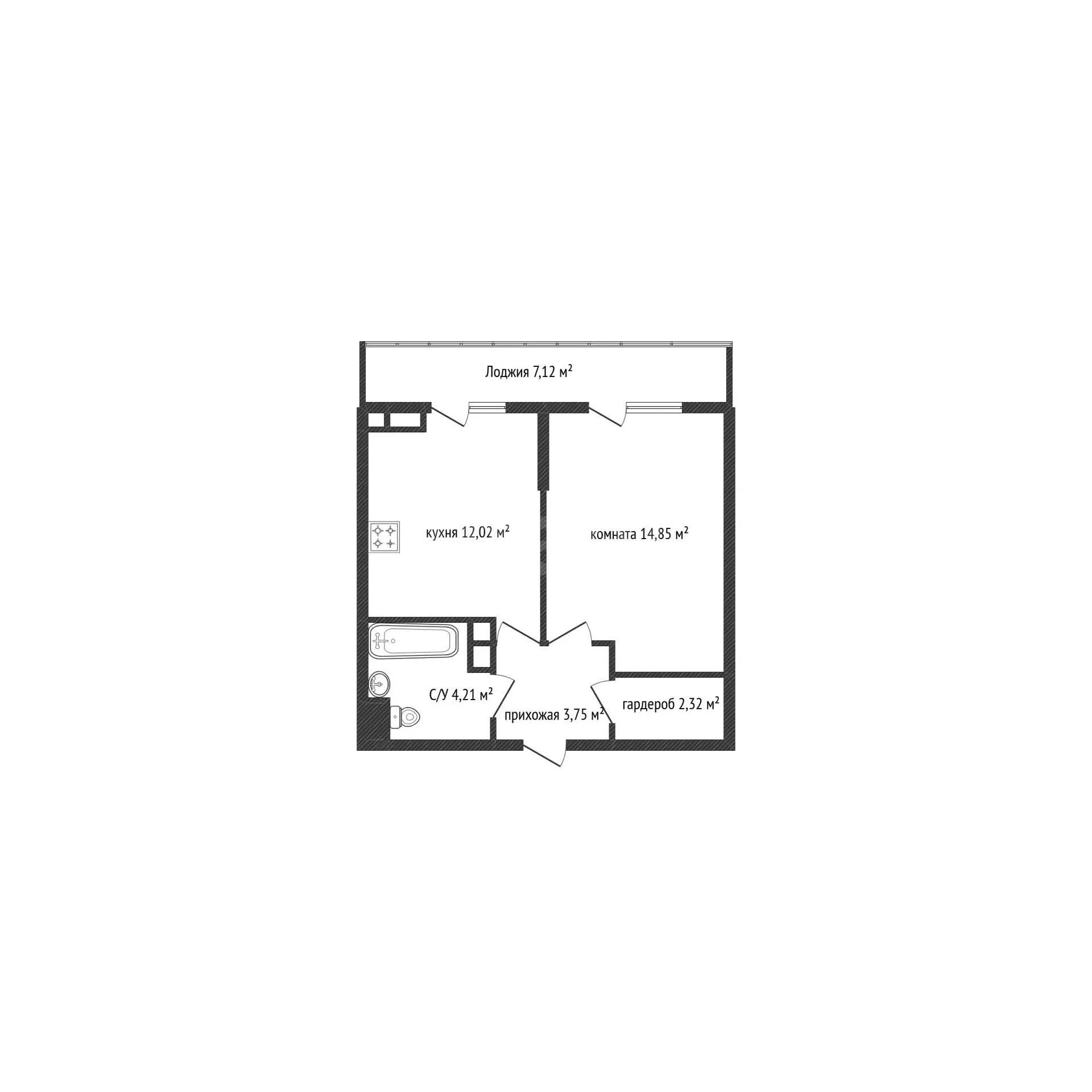 1-к квартира, 37.1м² (Константиновская улица, 5лит6) - миниатюра 23