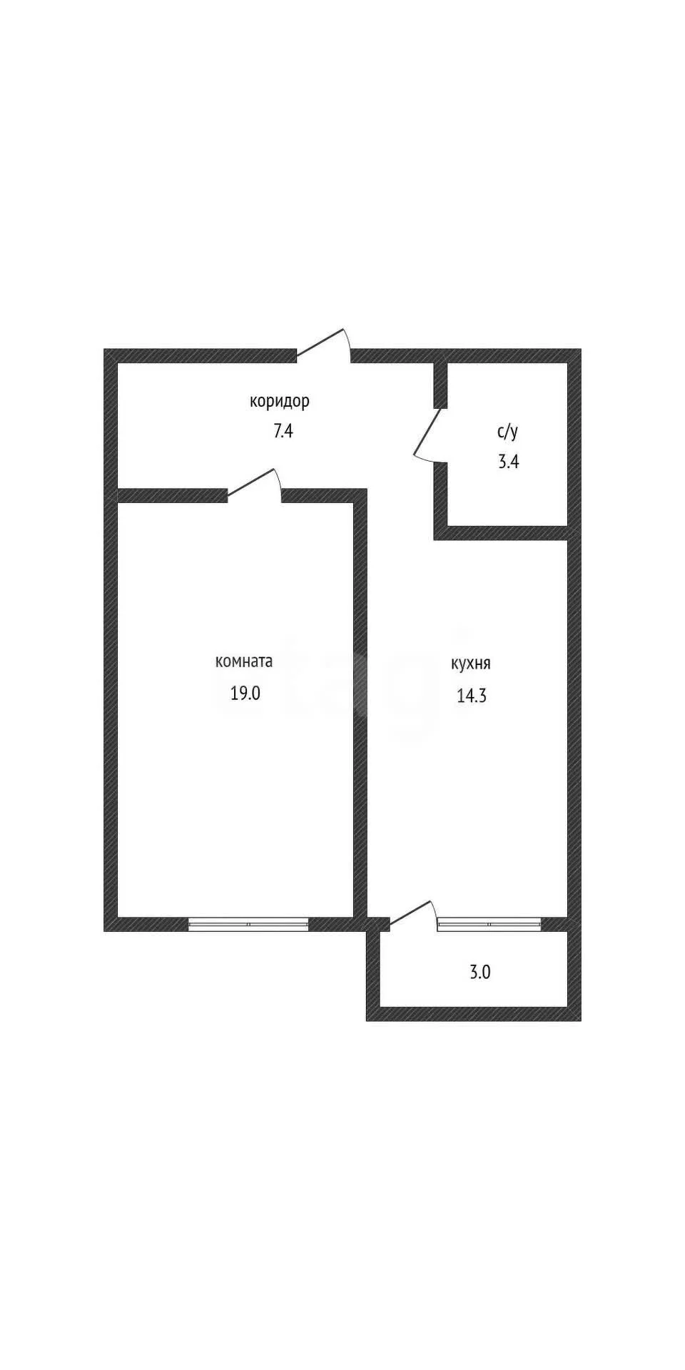 1-к квартира, 43.1м² (улица имени И.И. Дунаевского, 23а) - миниатюра 13