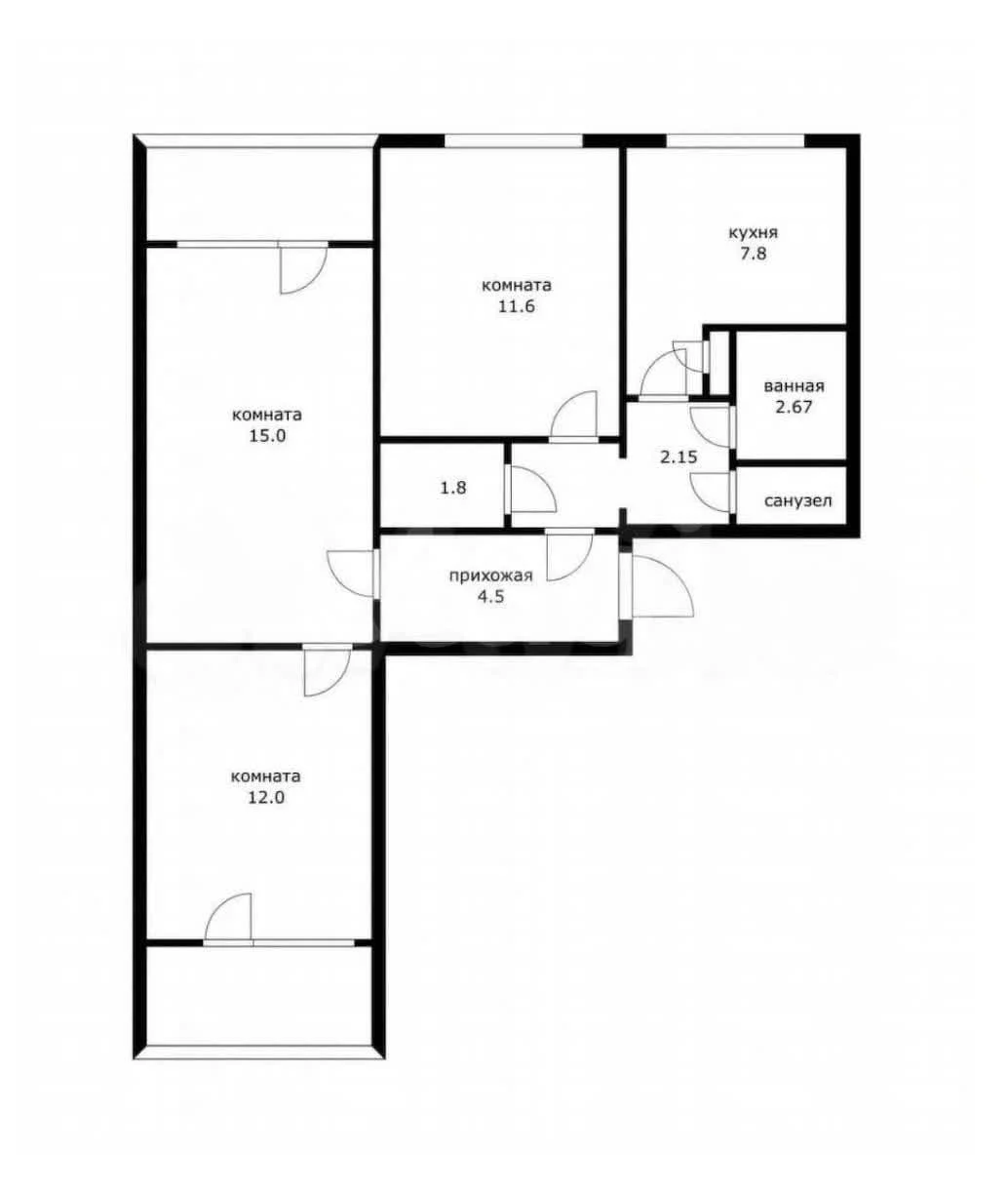 3-к квартира, 64.7м² (улица Атарбекова, 17) - миниатюра 40