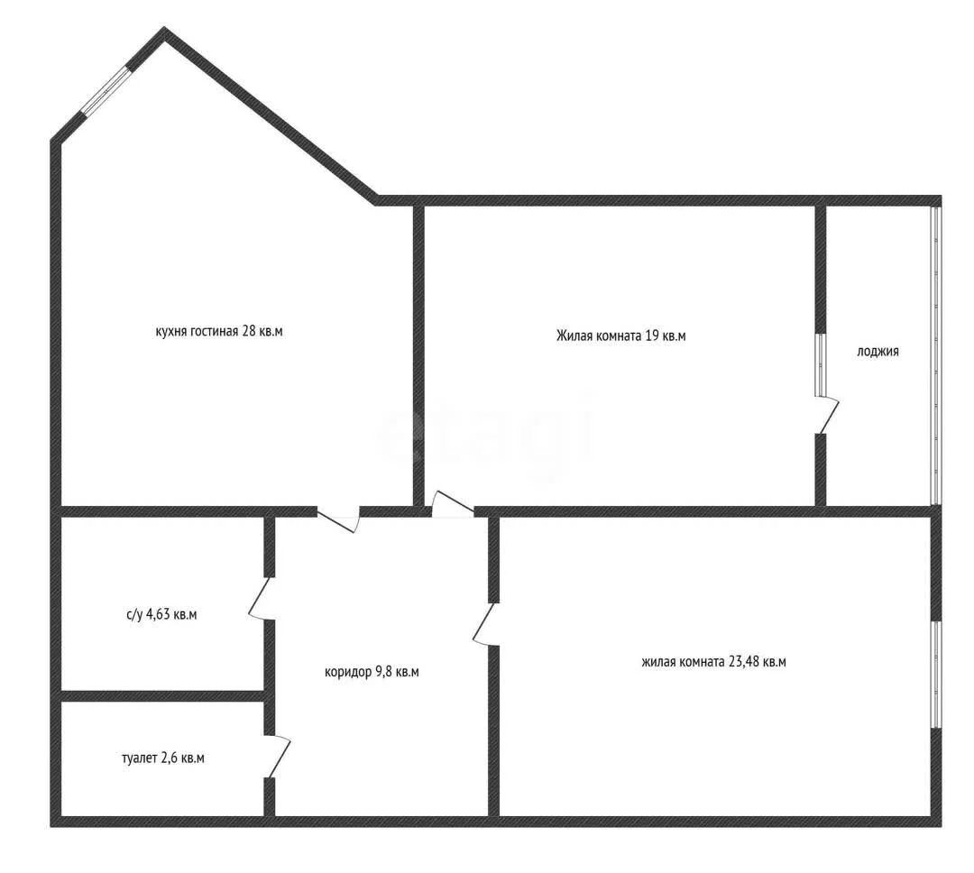 2-к квартира, 74.3м² (Береговая улица, 2к1) - миниатюра 33