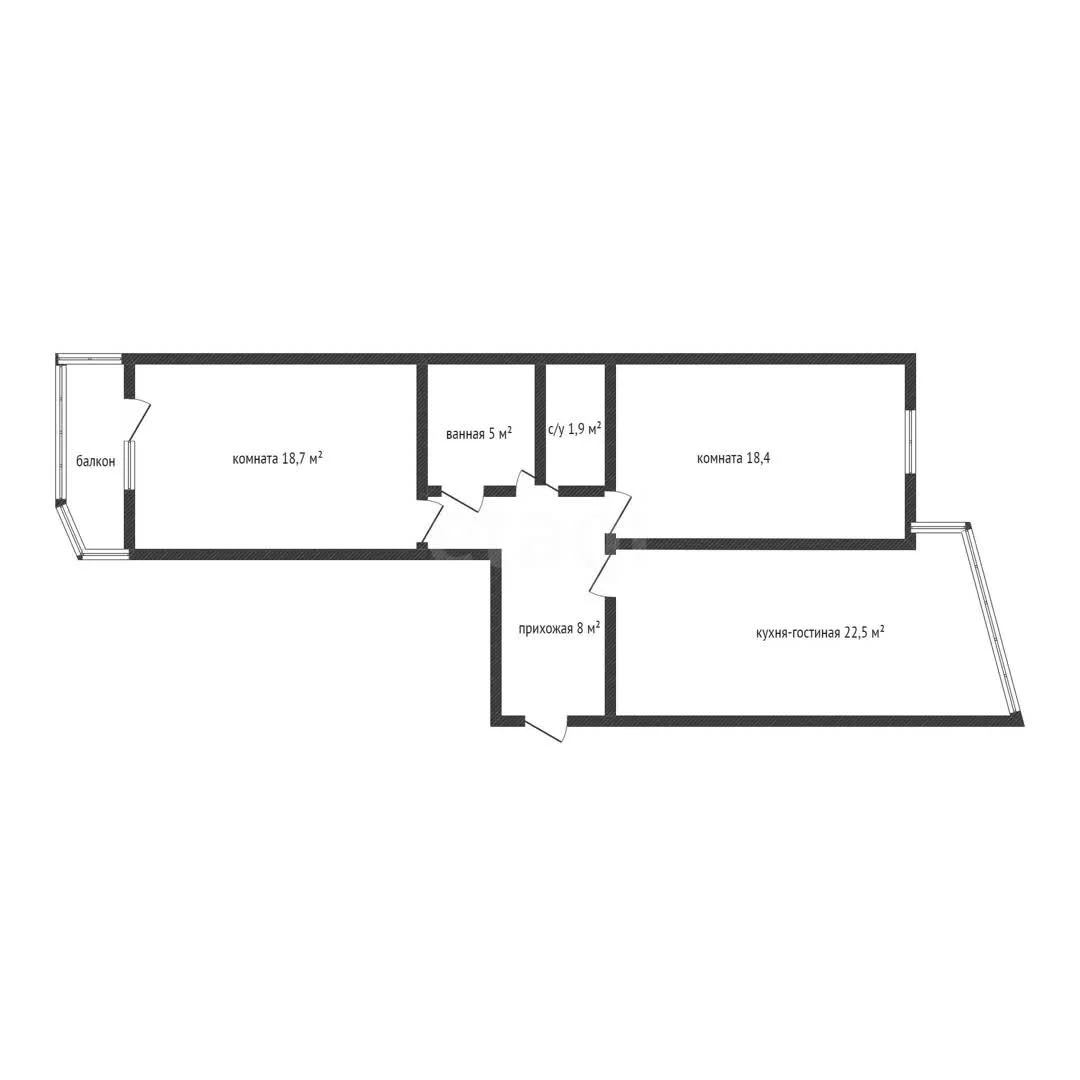 2-к квартира, 67.2м² (улица Марины Цветаевой, 3к1) - миниатюра 17