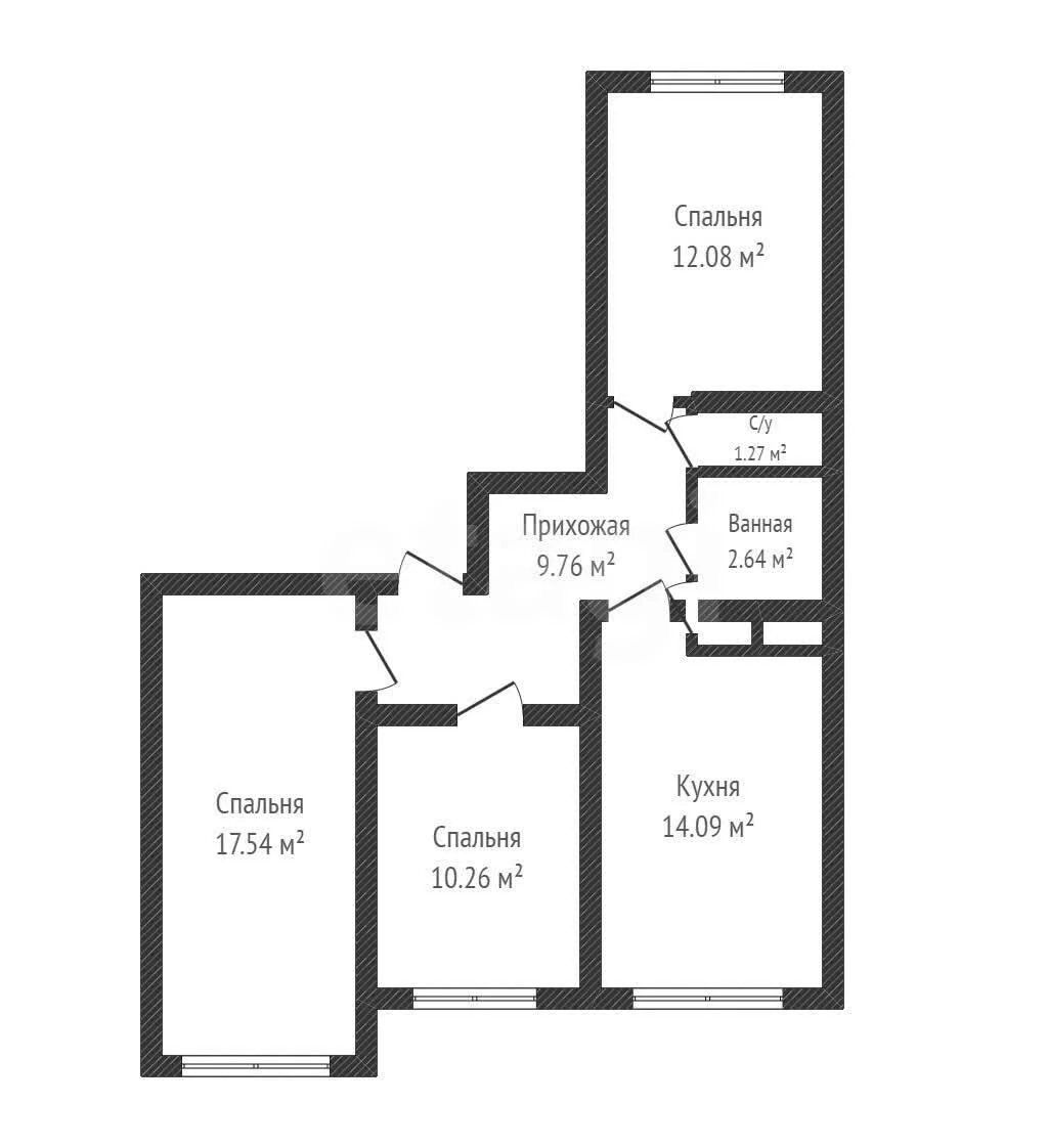 3-к квартира, 69м² (Шоссейная улица, 69/1к3) - миниатюра 12