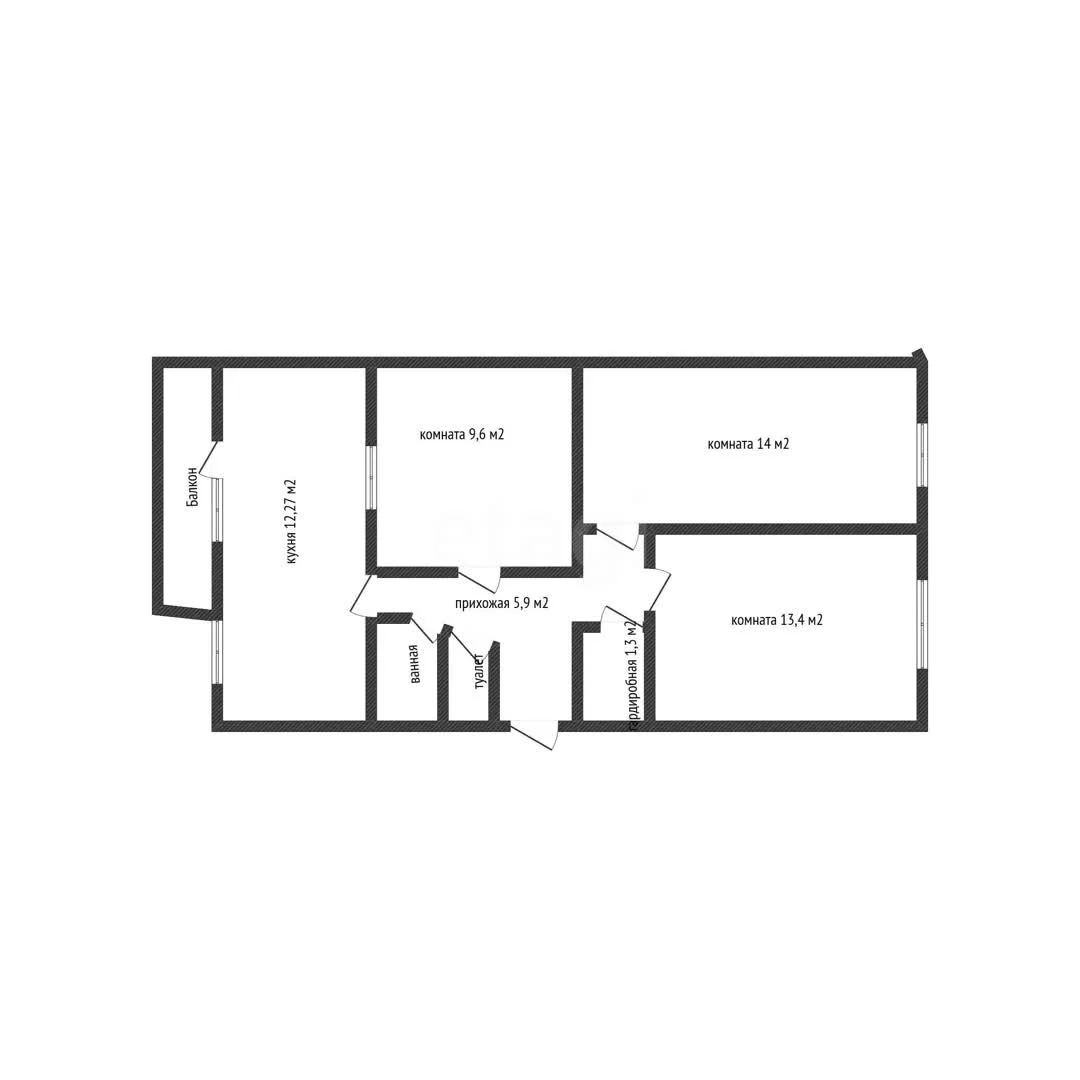 2-к квартира, 61.2м² (улица Евдокии Бершанской, 76) - миниатюра 20