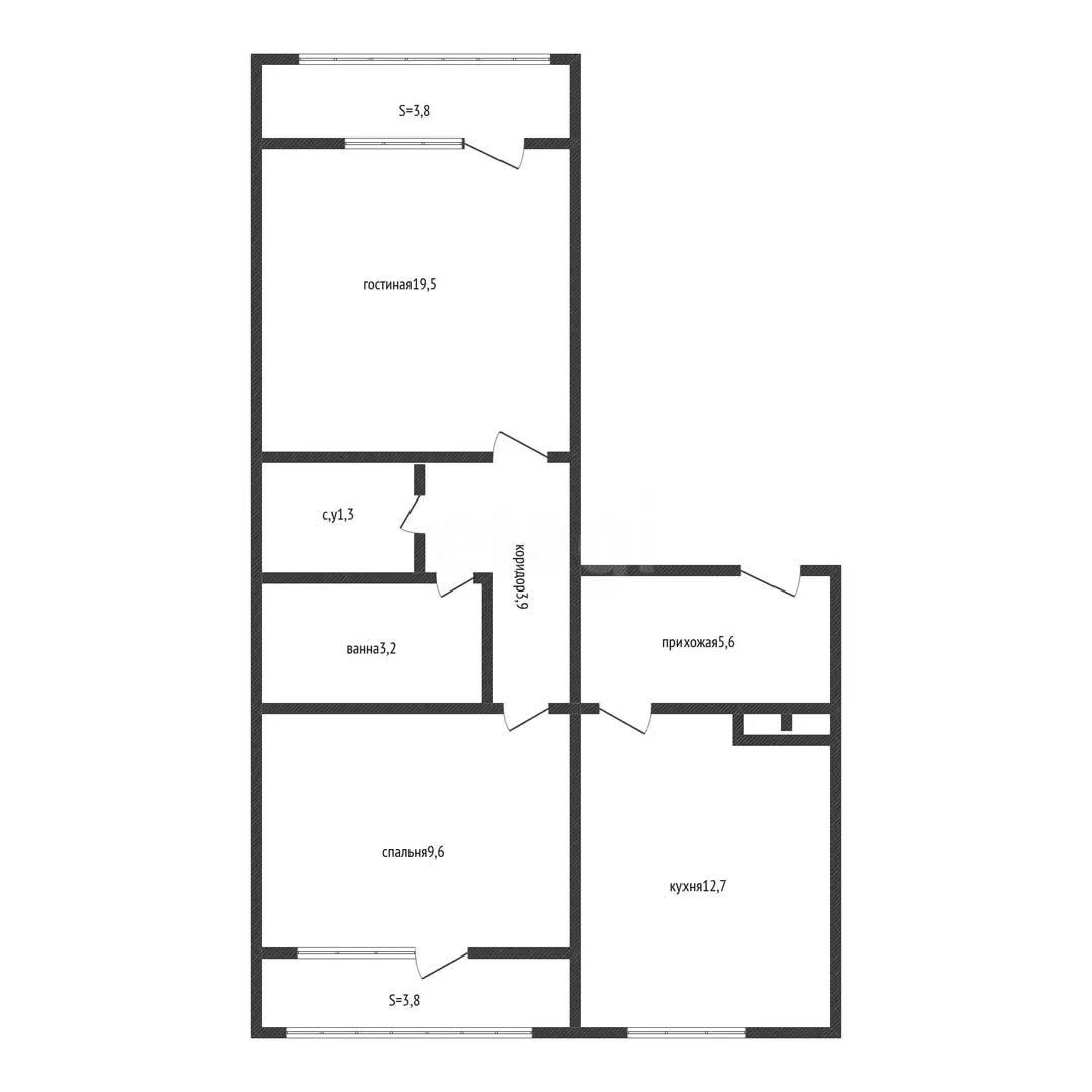 2-к квартира, 55.8м² (улица Героя Владислава Посадского, 40) - миниатюра 20