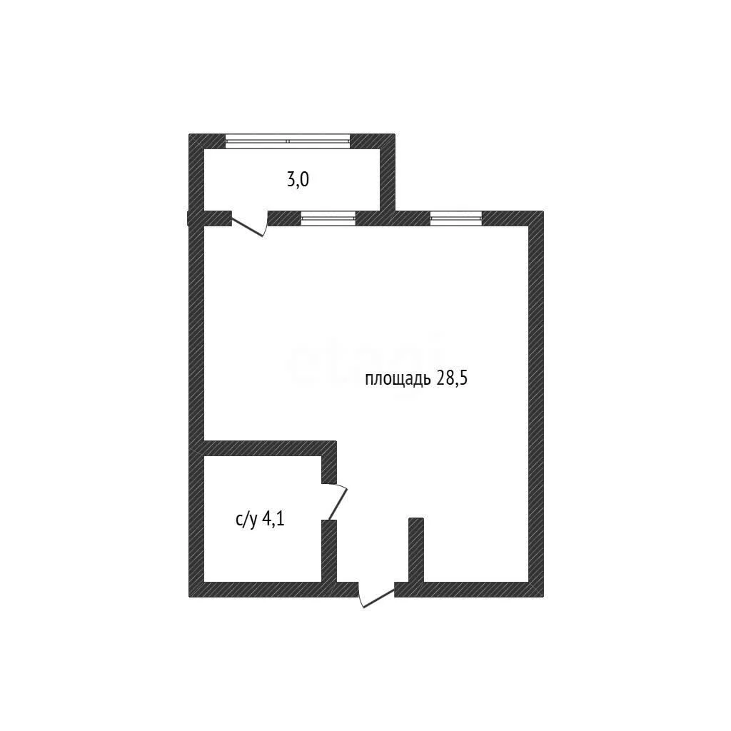 Студия, 28.5м² (улица им. Мурата Ахеджака, 12к6) - миниатюра 9