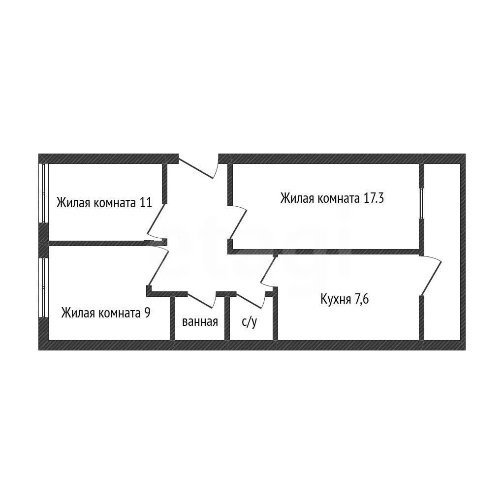 3-к квартира, 58м² (улица Свободы, 15/1) - миниатюра 9
