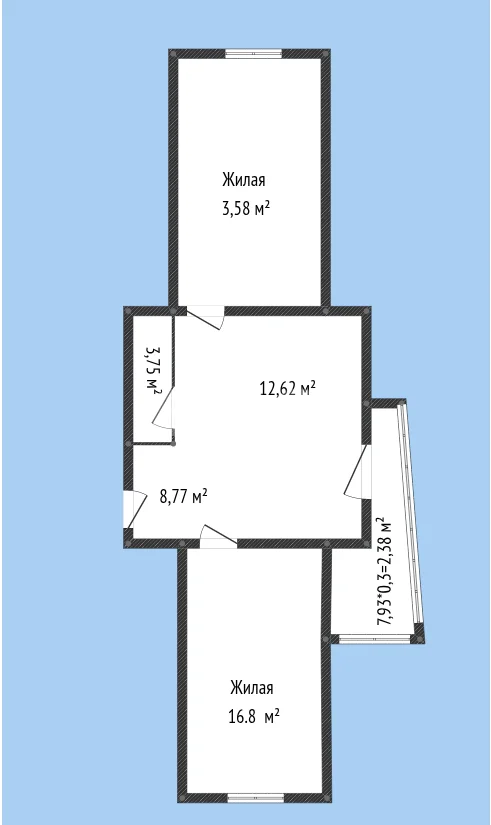 2-к квартира, 56.1м² (улица Шумана, 5) - миниатюра 14