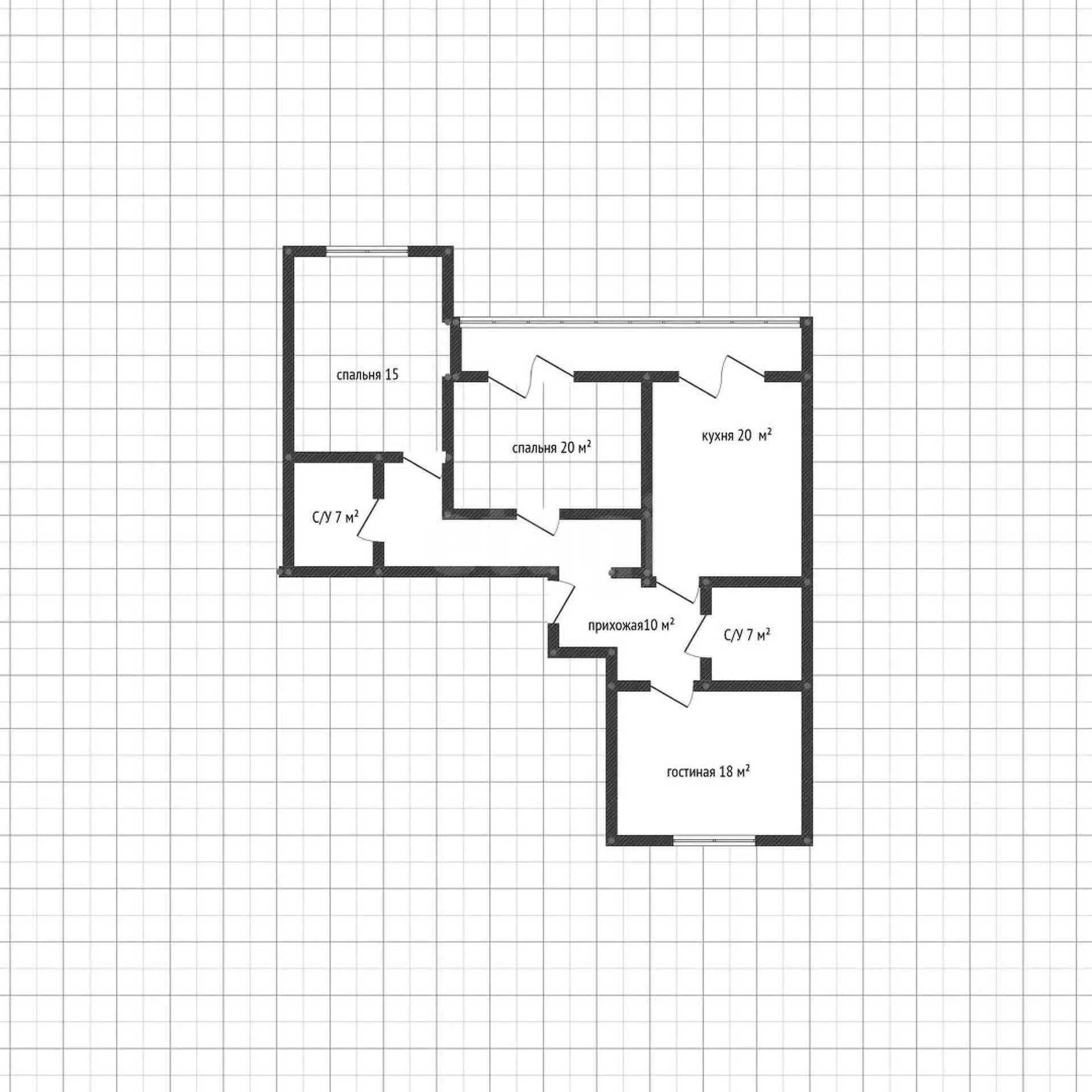 3-к квартира, 81.2м² (Солнечная улица, 55/1к11) - миниатюра 15