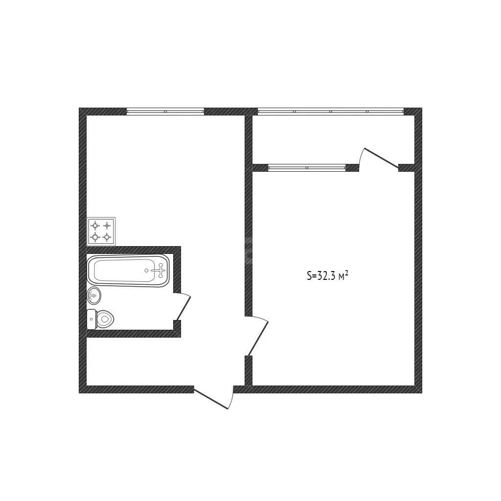 1-к квартира, 32.3м² (Уральская улица, 186) - миниатюра 12