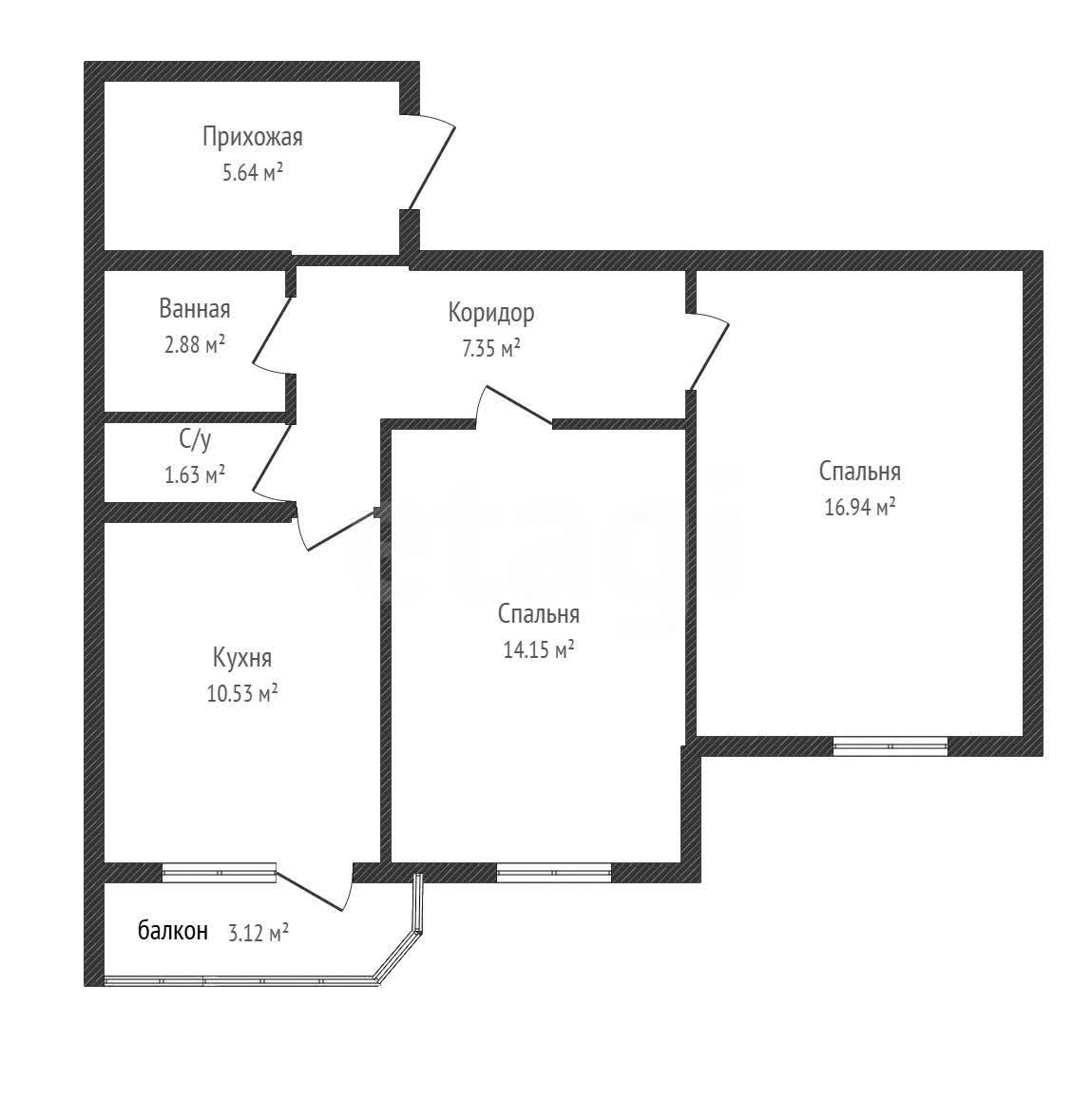2-к квартира, 52м² (3-я Целиноградская улица, 2и/1) - миниатюра 26