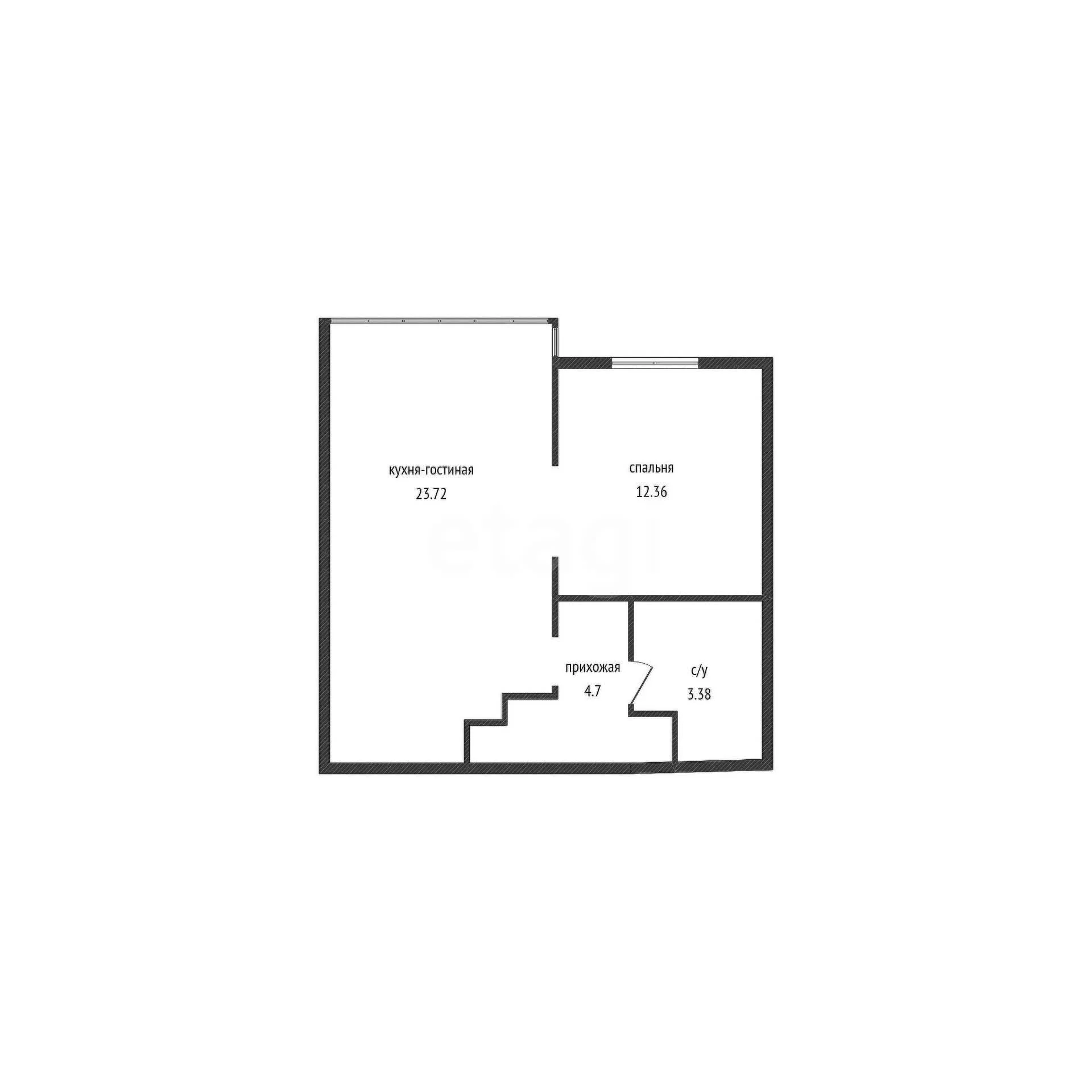 1-к квартира, 42.3м² (, 16) - миниатюра 13
