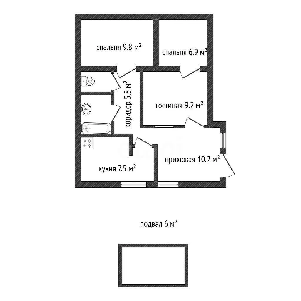3-к квартира, 52м² (2-й проезд Стасова, 41) - миниатюра 18