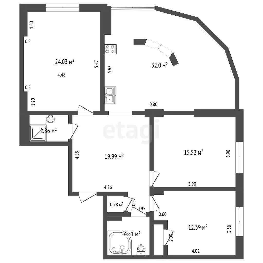 3-к квартира, 111м² (улица Атарбекова, 5) - миниатюра 33