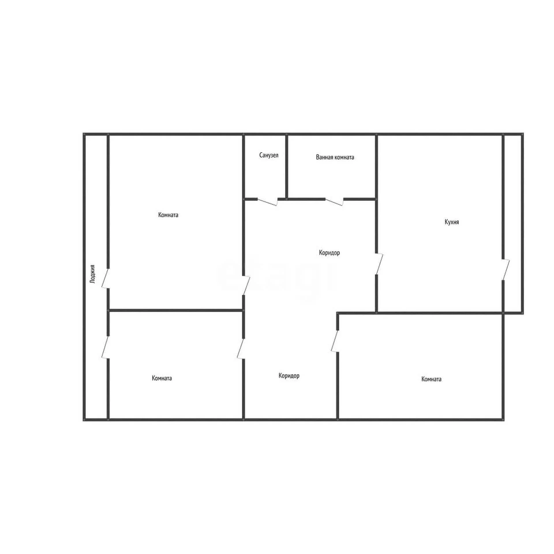 3-к квартира, 60.4м² (улица Гагарина, 20) - миниатюра 14