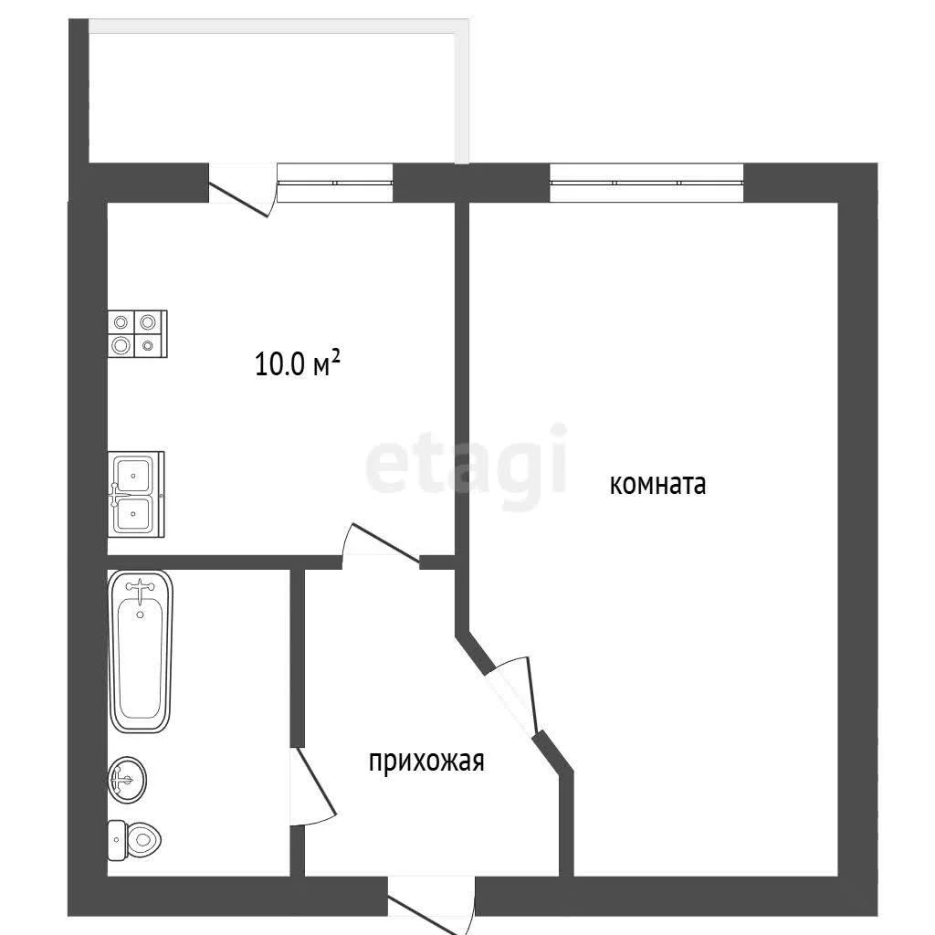 1-к квартира, 28.2м² (улица Атамана Бабыча, 5) - миниатюра 13