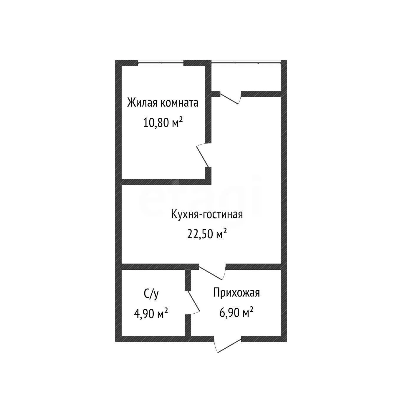 1-к квартира, 45.6м² (Войсковая улица, 4к10) - миниатюра 21