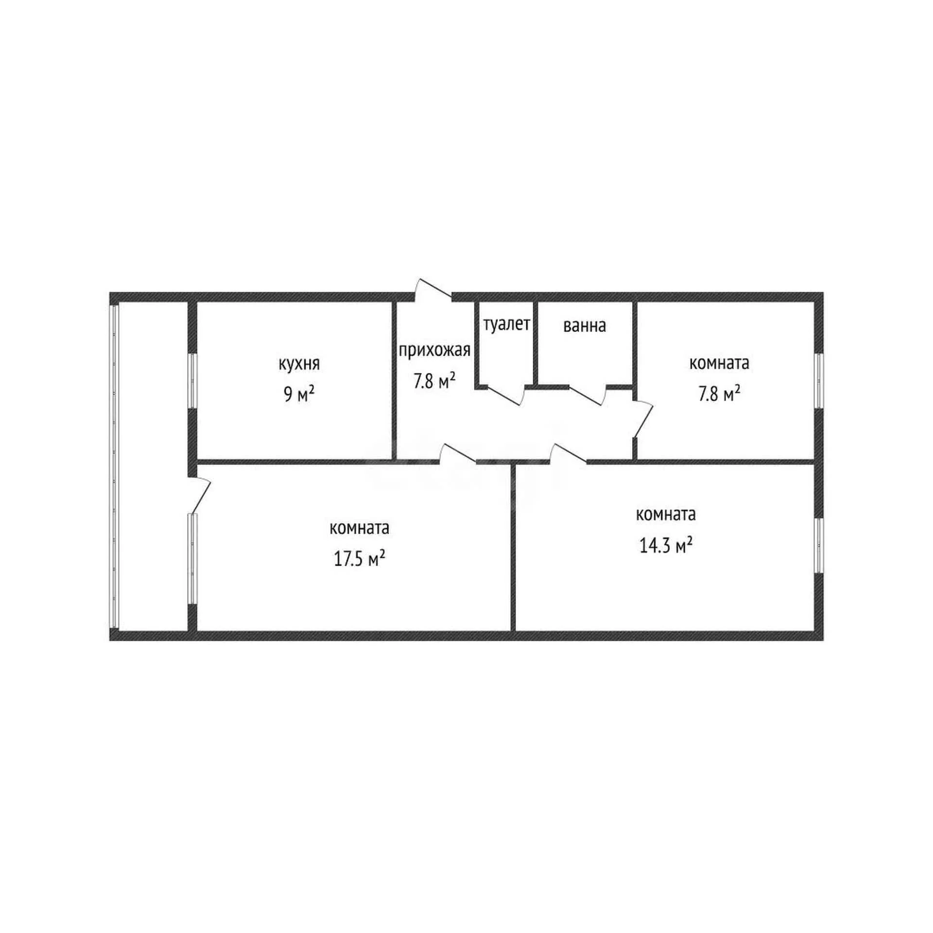 3-к квартира, 64м² (улица Пушкина, 19) - миниатюра 27