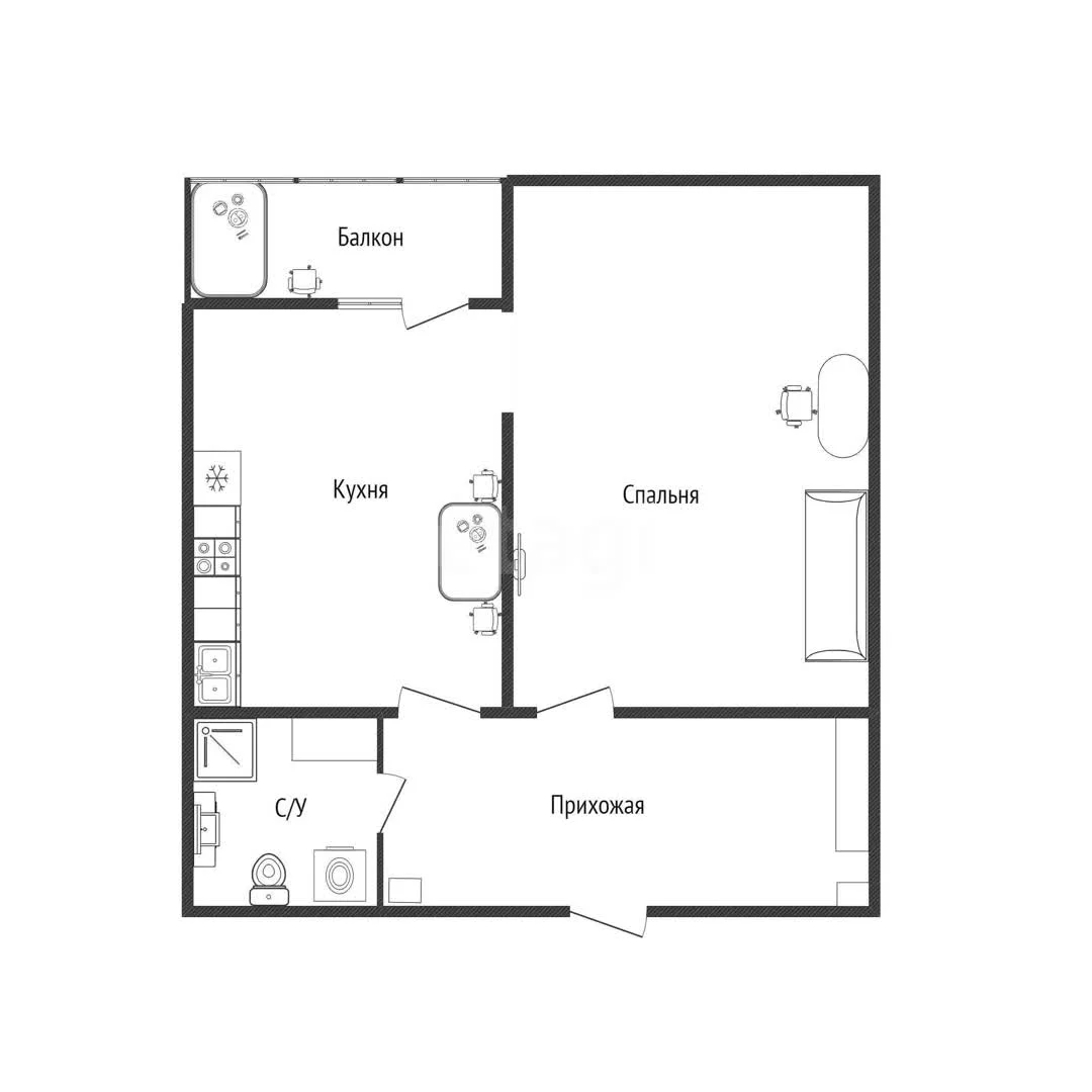 1-к квартира, 44.8м² (Курортный проезд, 5) - миниатюра 17