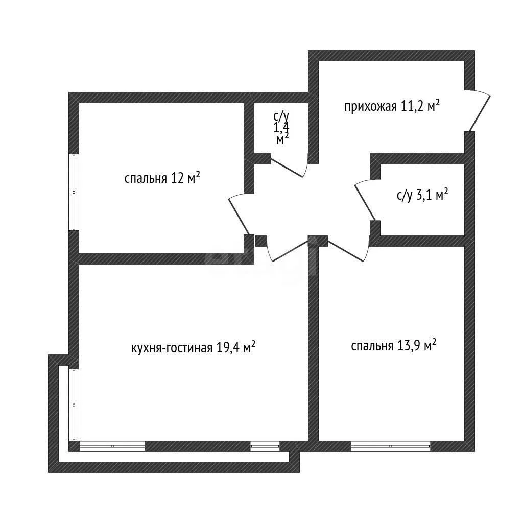 2-к квартира, 61м² (улица Ивана Беличенко, 90к1) - миниатюра 25