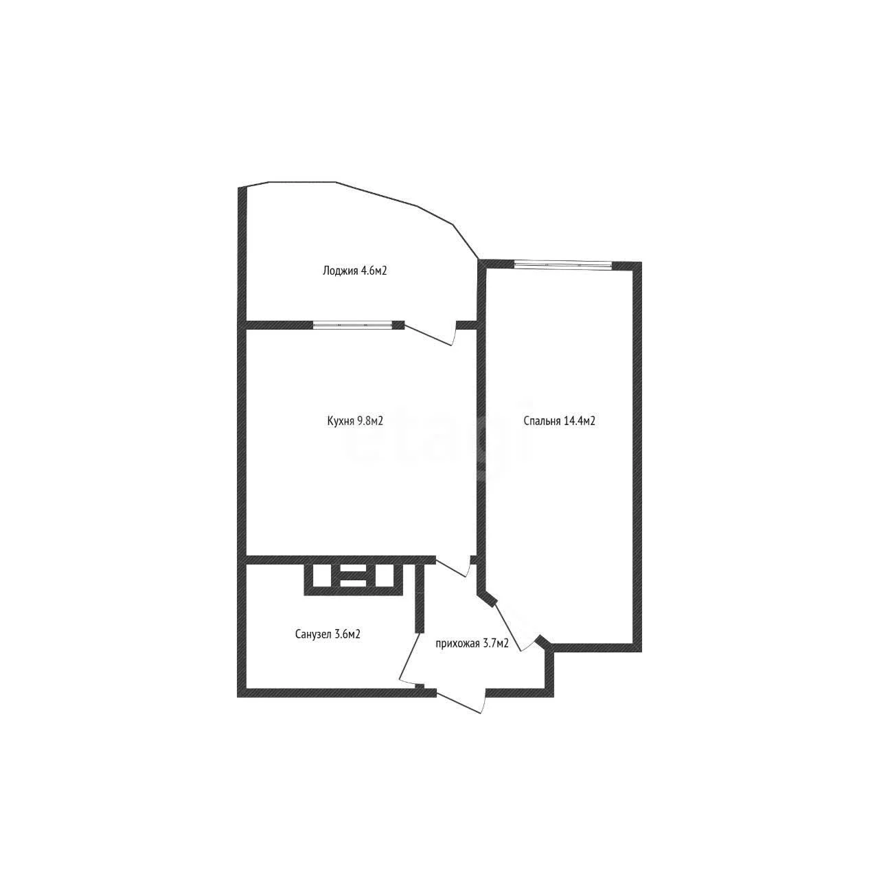 1-к квартира, 36.6м² (улица Ивана Беличенко, 97) - миниатюра 12