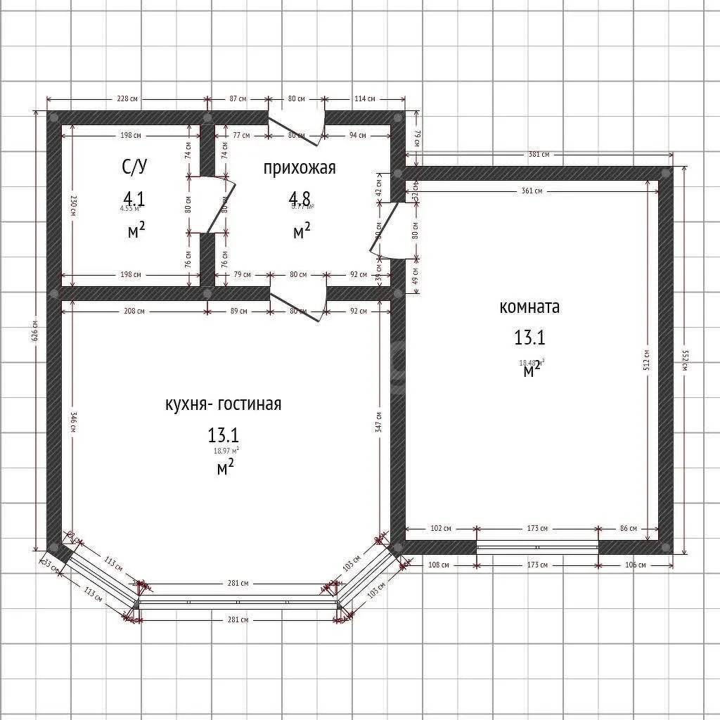 1-к квартира, 35м² (Космическая улица, 88к4) - миниатюра 9