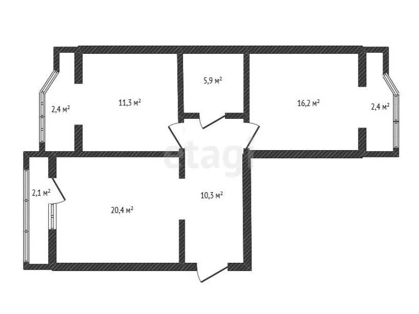 2-к квартира, 66м² (Рождественская набережная, 37) - миниатюра 25
