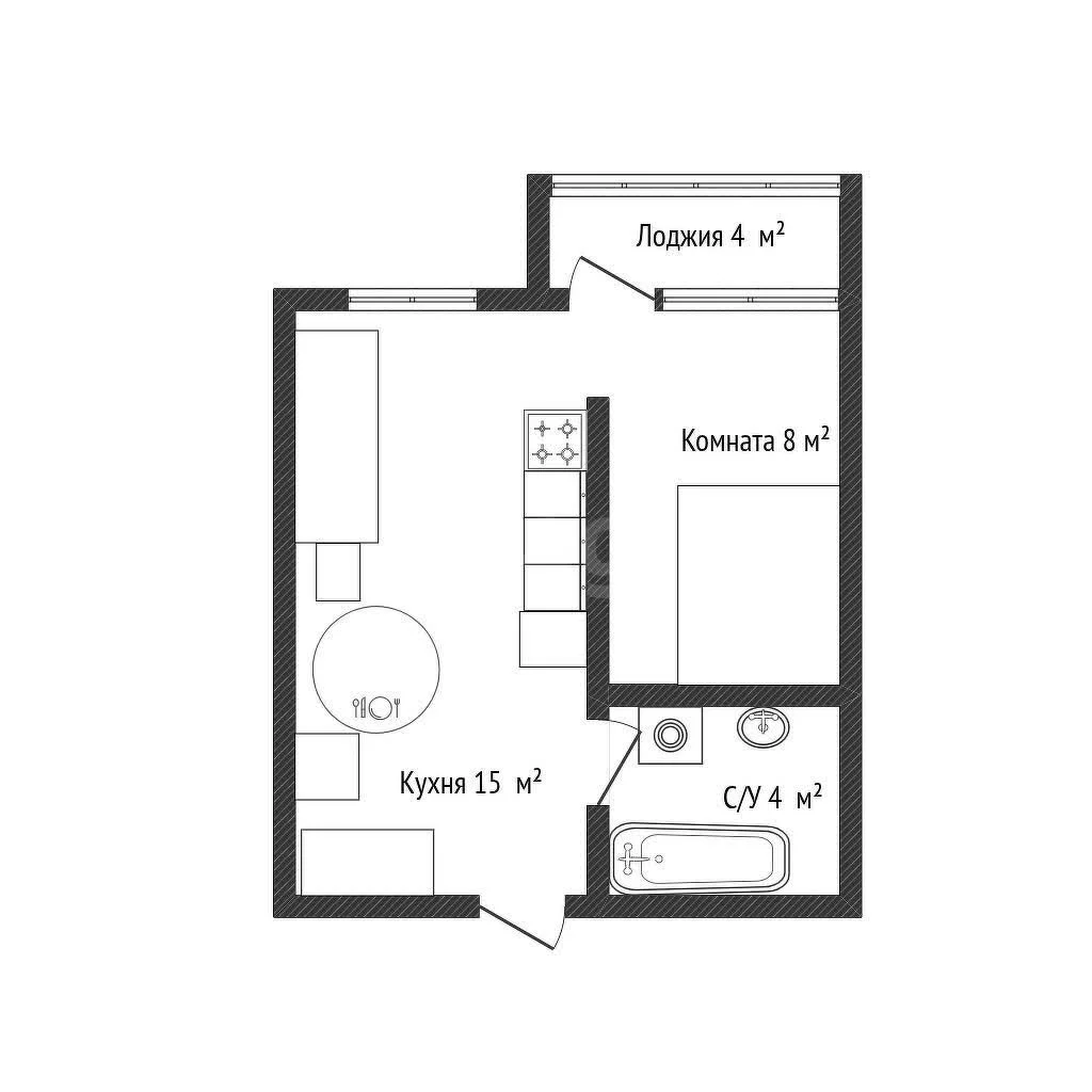 1-к квартира, 30м² (Конгрессная улица, 25) - миниатюра 11