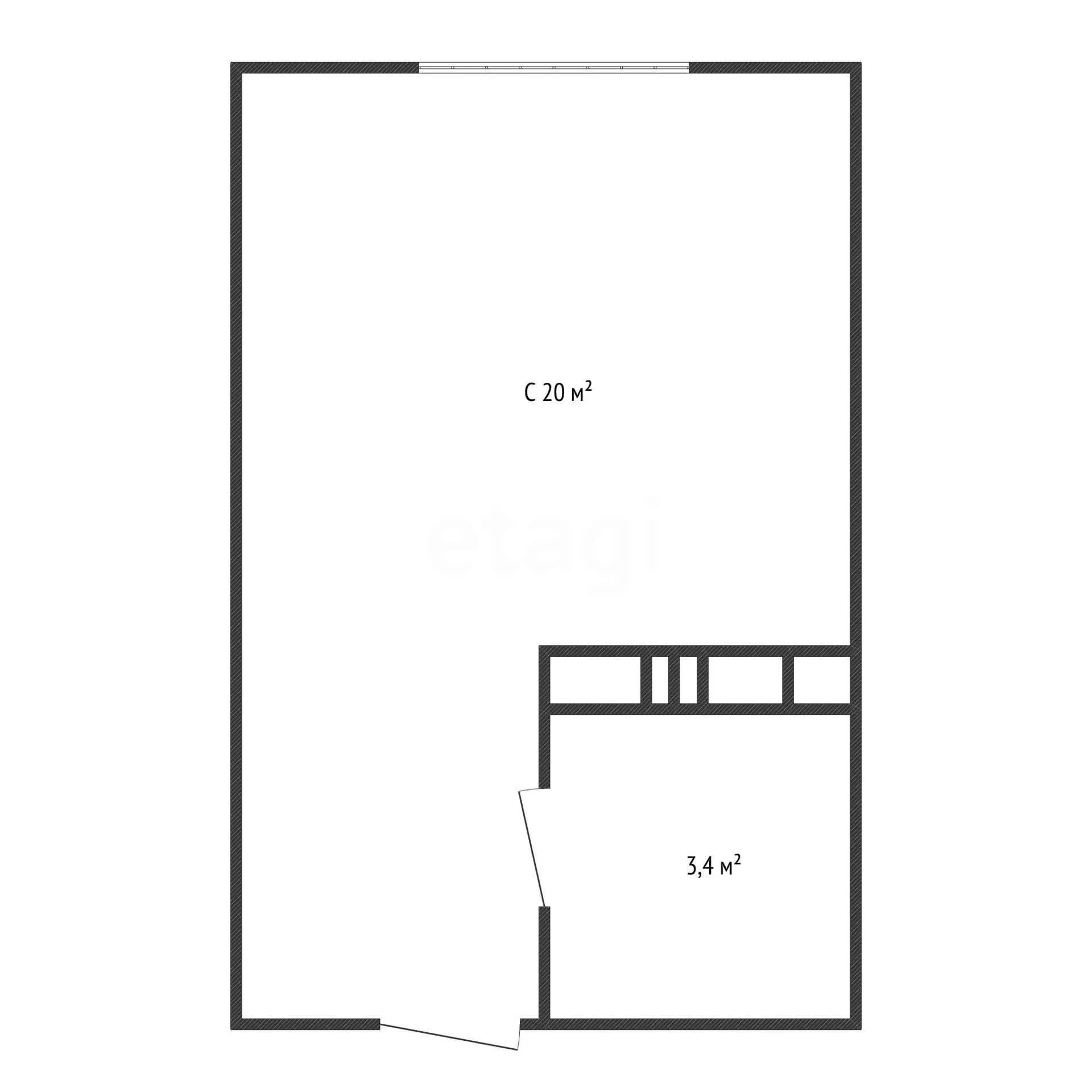 Студия, 20м² (улица Виктора Казанцева, 1.1лит2) - миниатюра 10