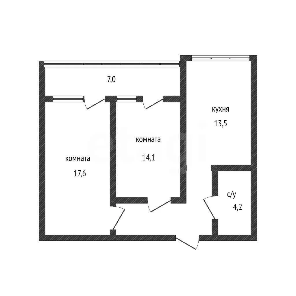 2-к квартира, 57.8м² (улица имени Сергея Есенина, 84б) - миниатюра 11