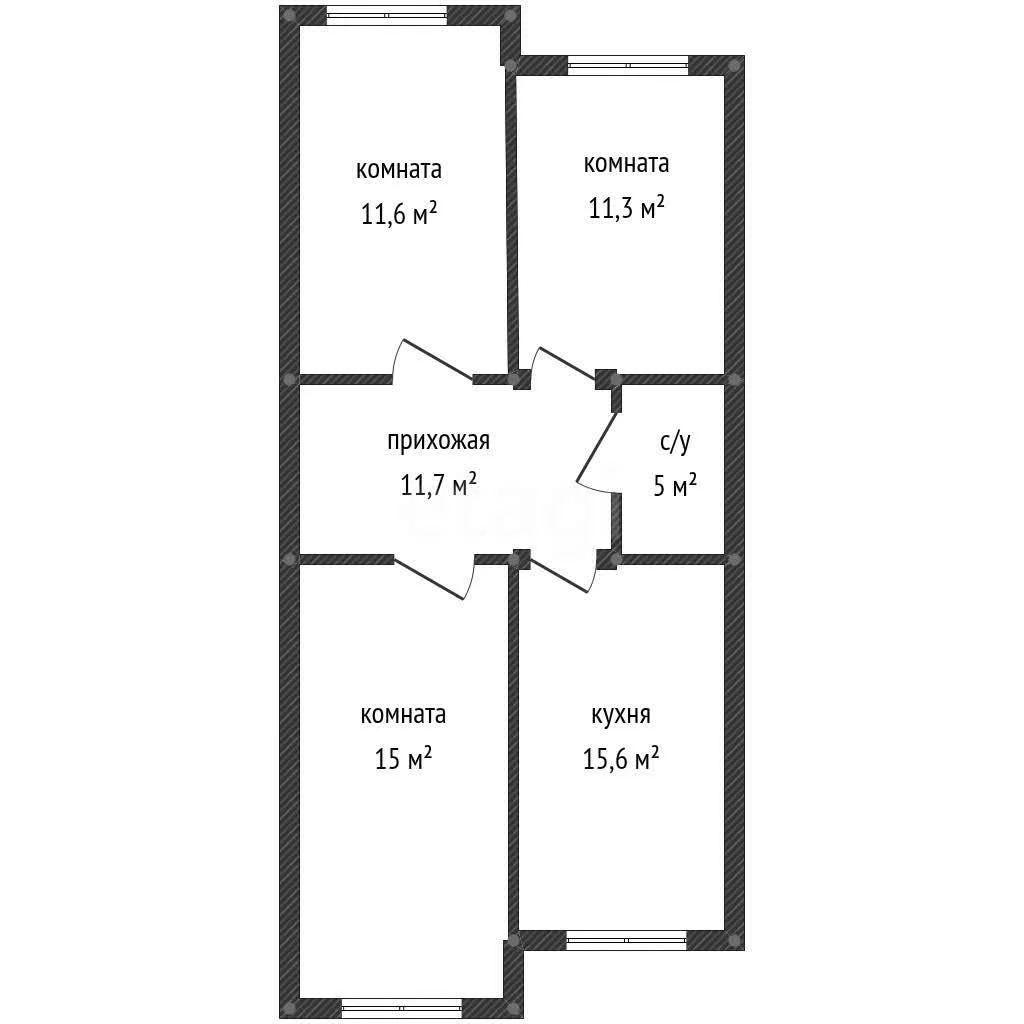 3-к квартира, 70.4м² (Береговая улица, 1к8) - миниатюра 11