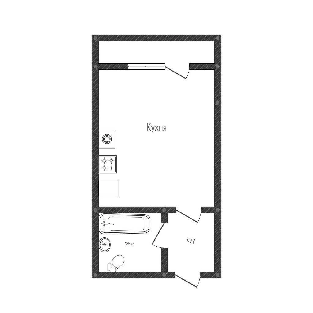 Студия, 25.2м² (улица Западный Обход, 39/1к4) - миниатюра 13