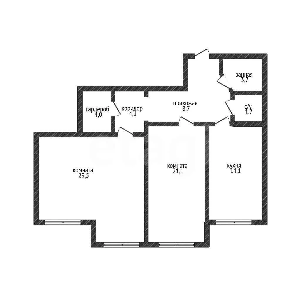 2-к квартира, 86.9м² (Ярославская улица, 113к1) - миниатюра 18