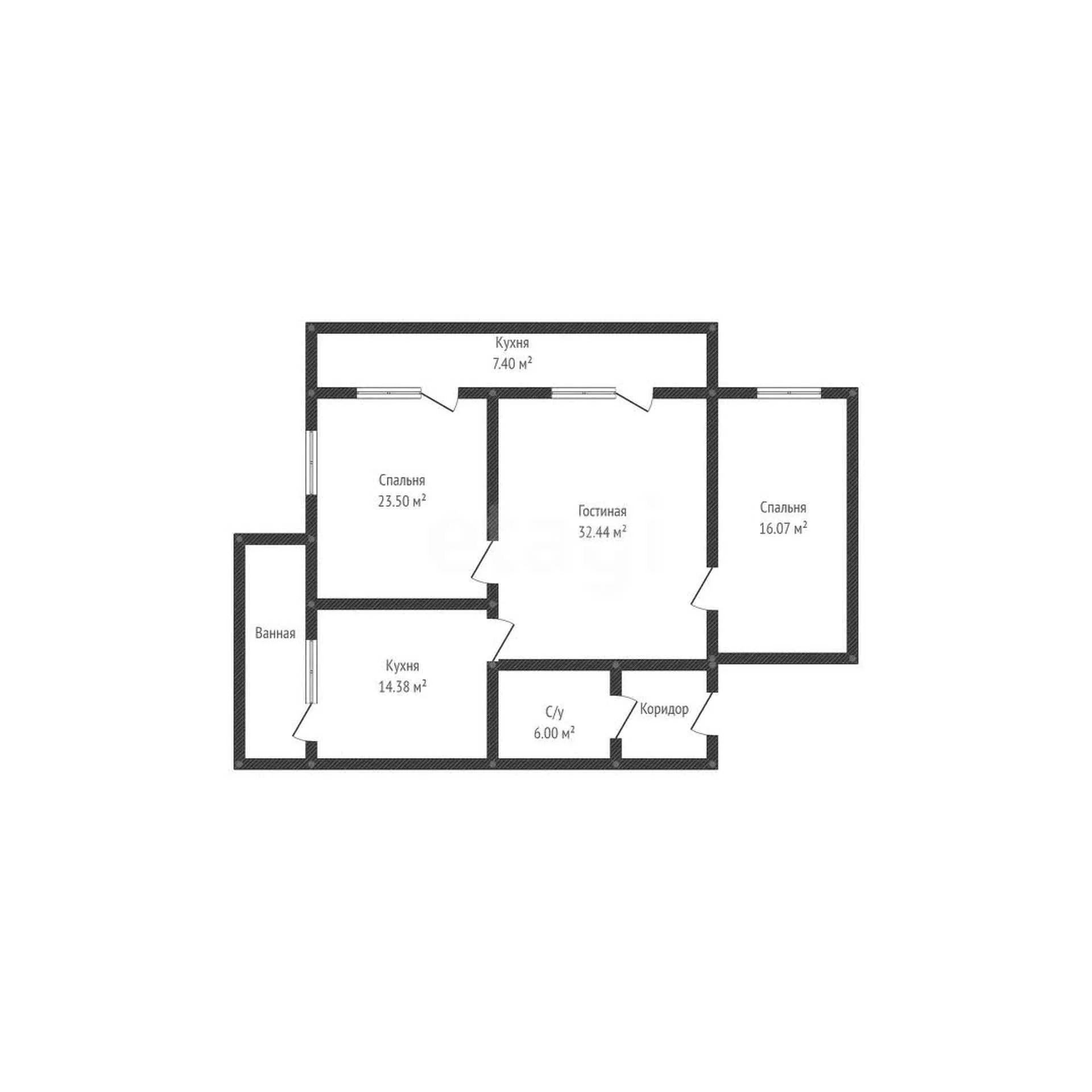 3-к квартира, 96.3м² (Аксайская улица, 48) - миниатюра 11